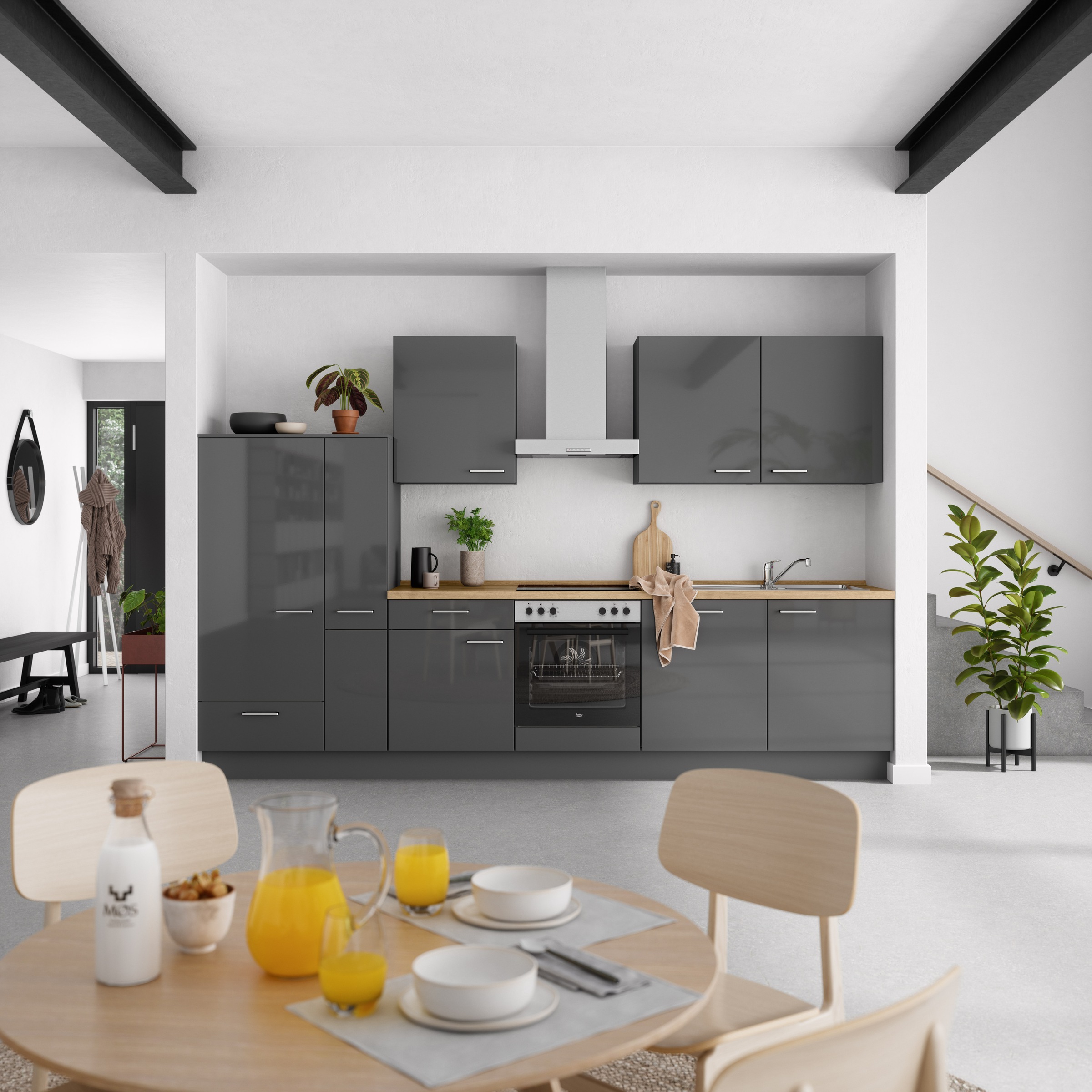 nobilia® Küchenzeile »"Flash I"«, vormontiert, Ausrichtung wählbar, Breite 330 cm, wahlw. mit E-Geräten