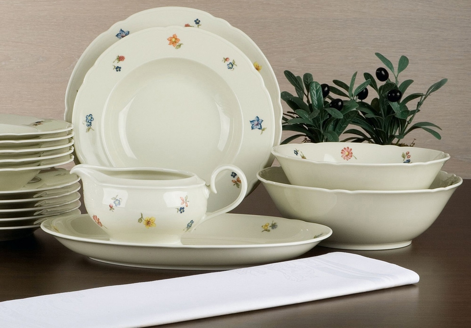 Seltmann Weiden Tafelservice »Geschirr-Set, Service Marieluise«, (Set, 16 tlg.), Geschirr, Geschirr-Set, Made in Germany, 16 Teile, für 6 Personen