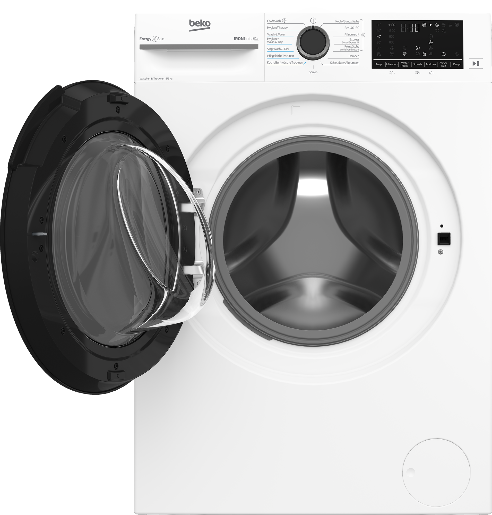 BEKO Waschtrockner »BM3DT4844W1« 8 kg /5 kg 75 dB(A) Waschen & Trocknen in einem: 8 kg / 5 kg, Dampffunktion