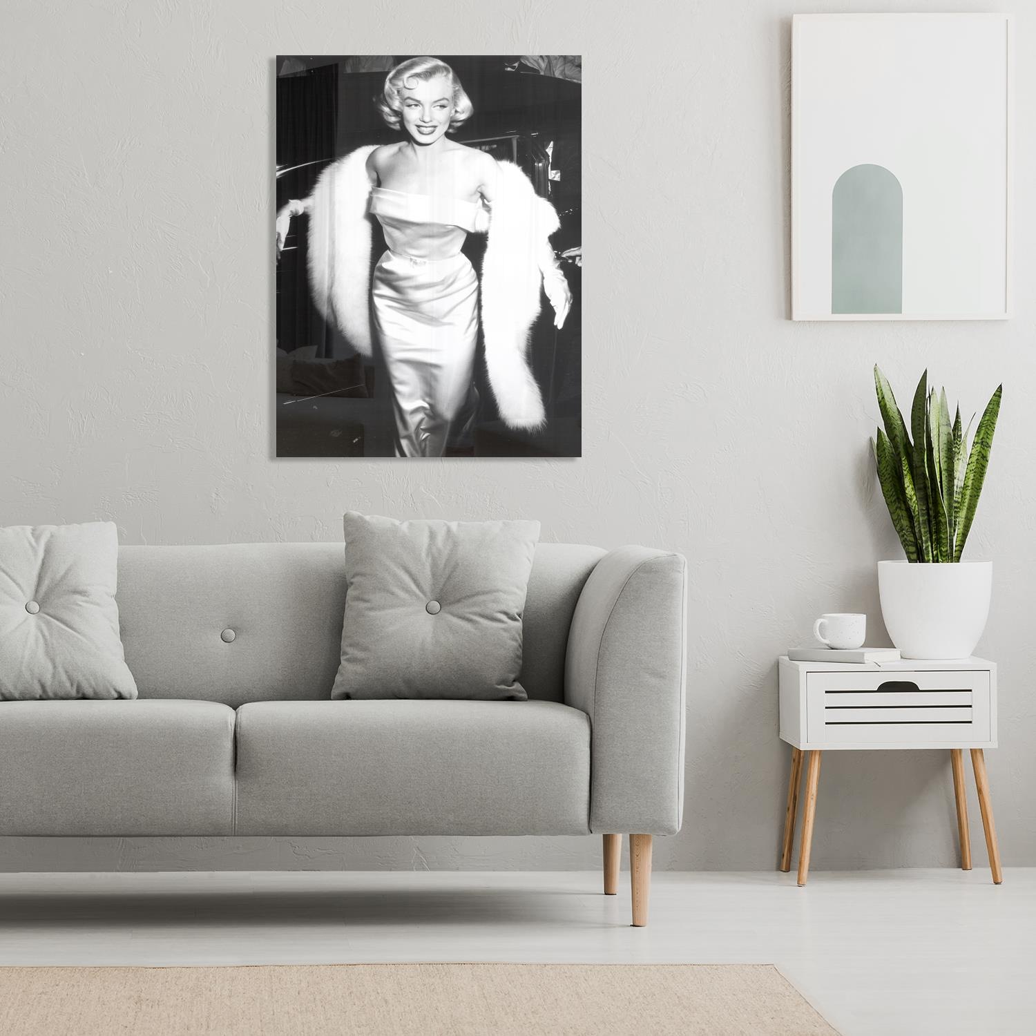 queence Acrylglasbild »Marilyn Monroe mit Glam«, Schwarz-Weiß-Frau-Stars-Po günstig online kaufen