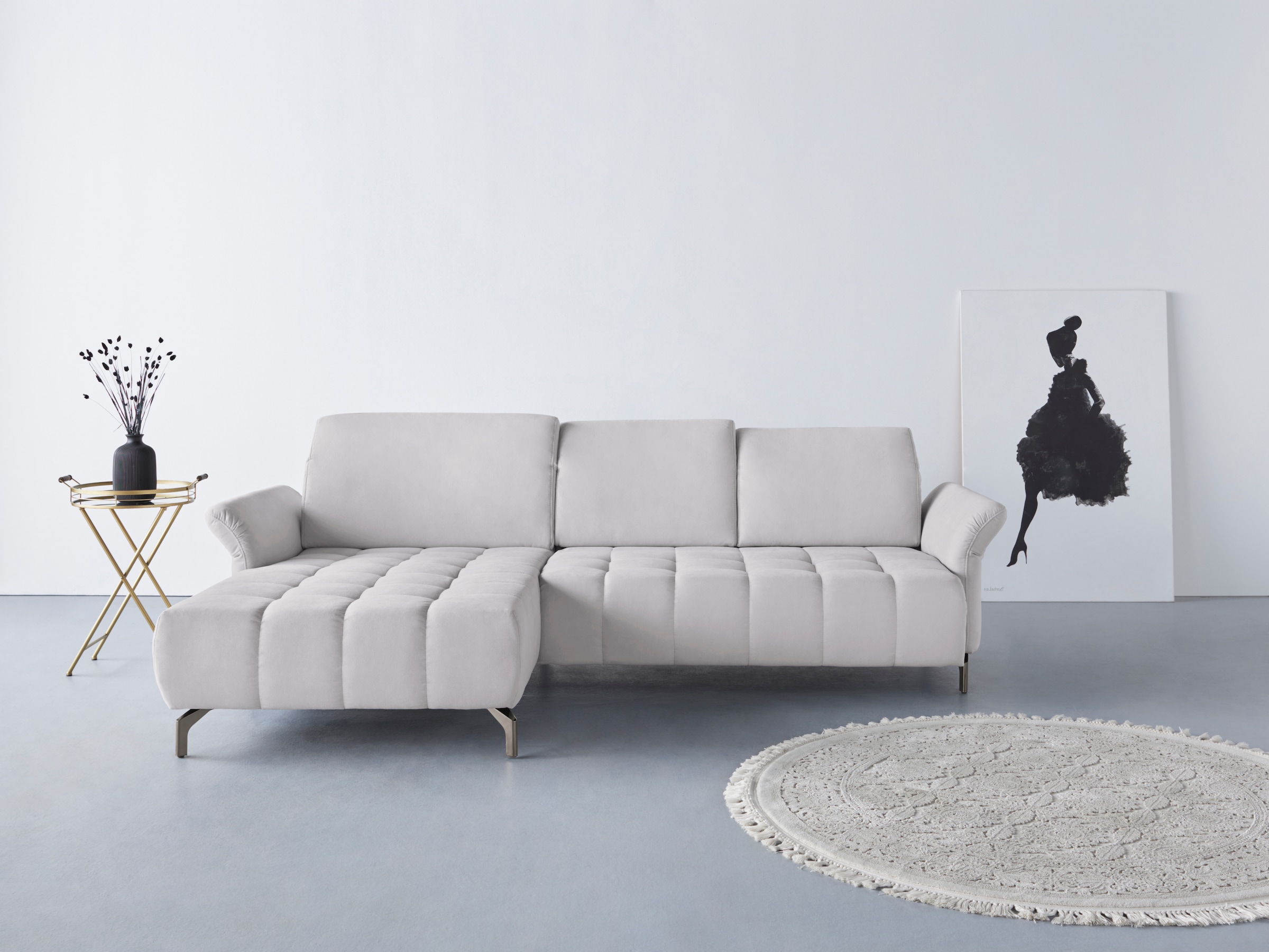 Home affaire Ecksofa »Fresh L-Form« Federkern, wahlweise Kopfteilverstellun günstig online kaufen