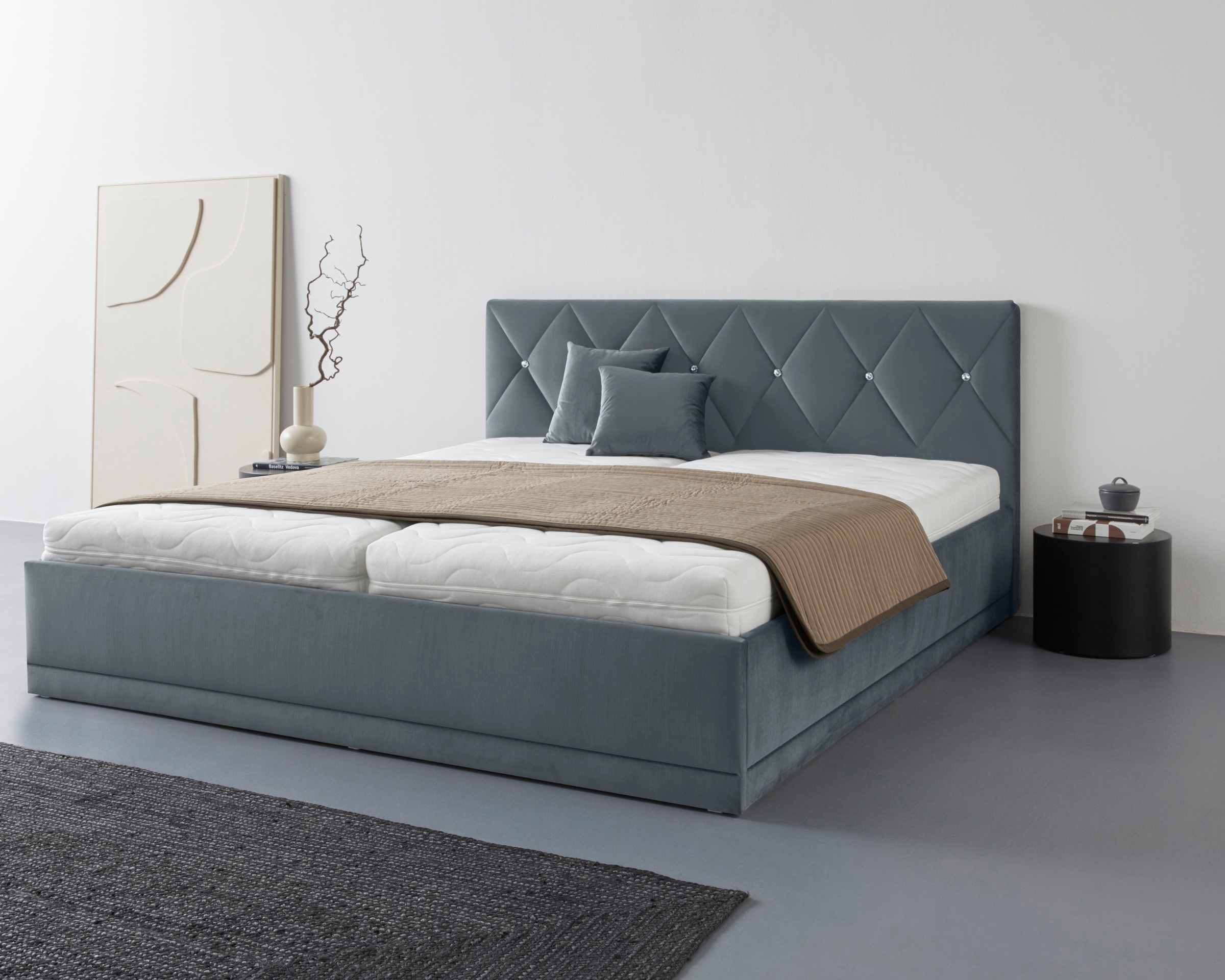 Westfalia Schlafkomfort Polsterbett "Adamas" auch mit Bettkasten, Knopfheft günstig online kaufen