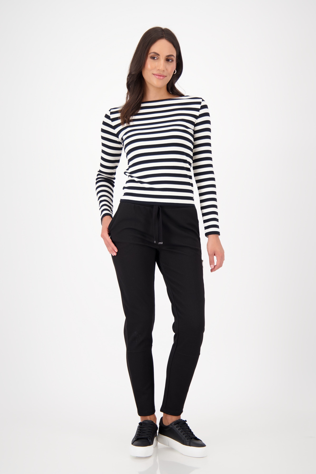 Monari Jogger Pants »Hose Basic Rippe«, Mit schmaler Beinform