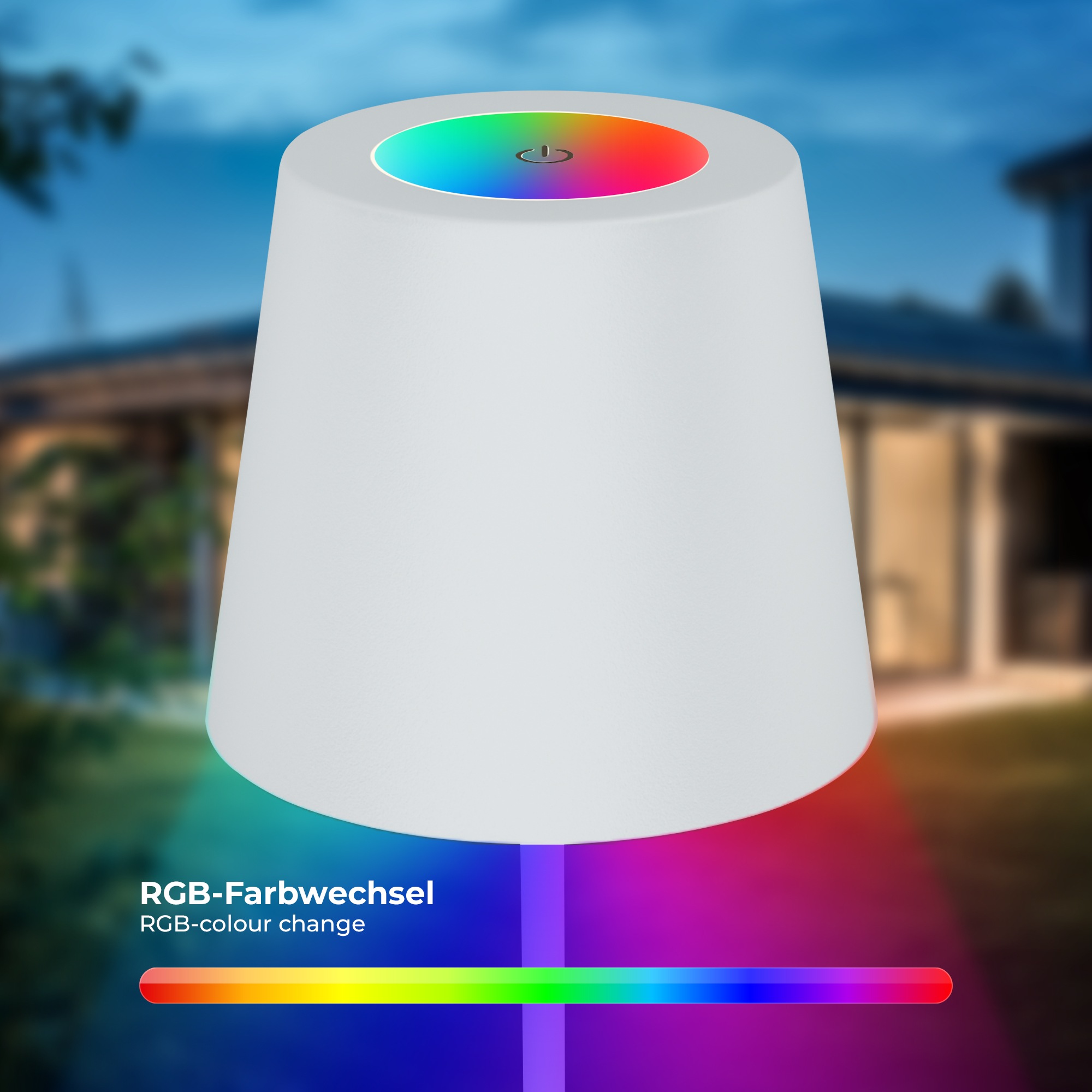 B.K.Licht Außen-Tischleuchte »BK_TL1594 Akku LED Tischlampe, 3-Stufen Touchdimmer, mit USB«, 1 flammig, Leuchtmittel LED-Modul | LED fest integriert, 2.700 K, 200 Lm, 2,5W, IP44, 12h Leuchtdauer, 36 x 10,5 cm, Weiß
