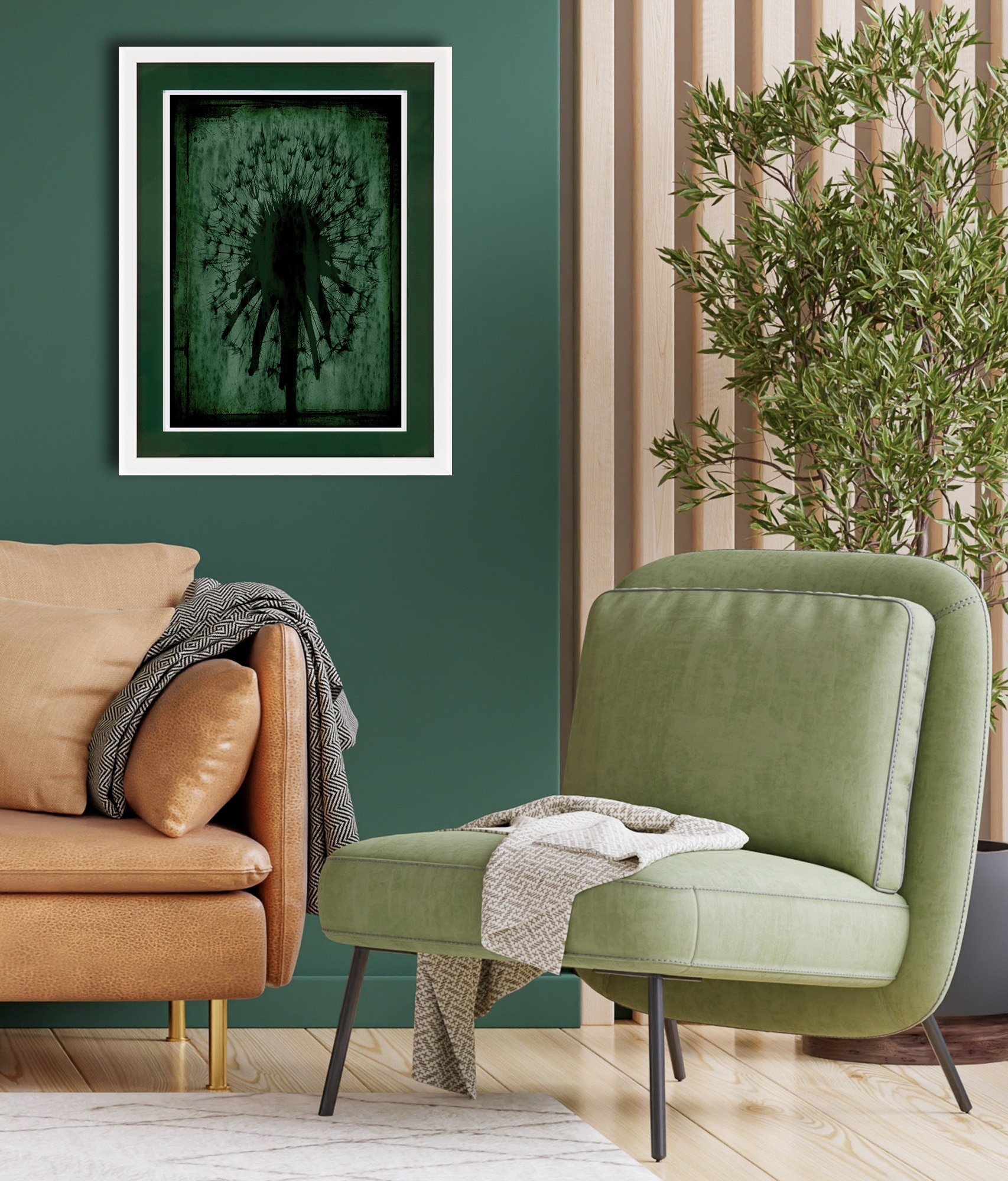 queence Bild mit Rahmen »Distel, Pusteblume, dunkelgrün« Blumen | Blumenbilder | Pflanzen | Pflanzenbilder 1 Stk. tlg. Poster mit buntem Acrylglas Passepartout