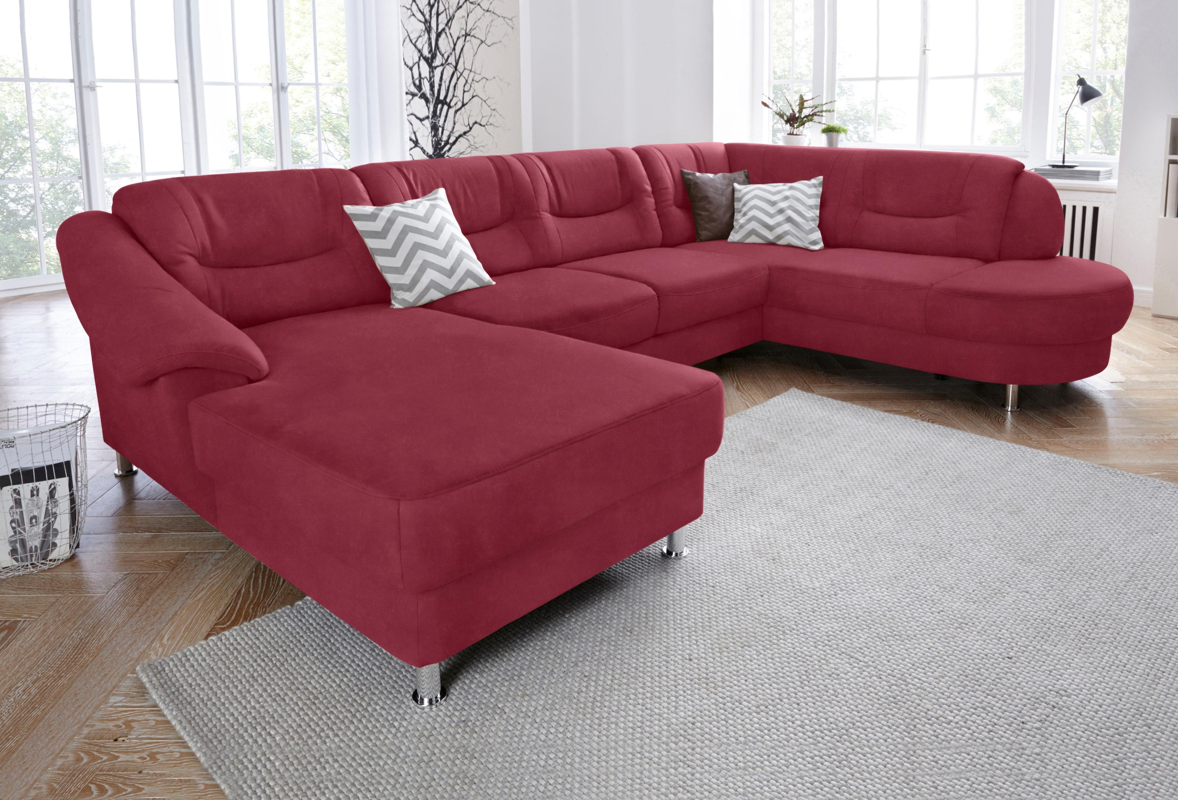 sit&more Wohnlandschaft »Salsa U-Form« mit Federkern, wahlweise mit Bettfunktion