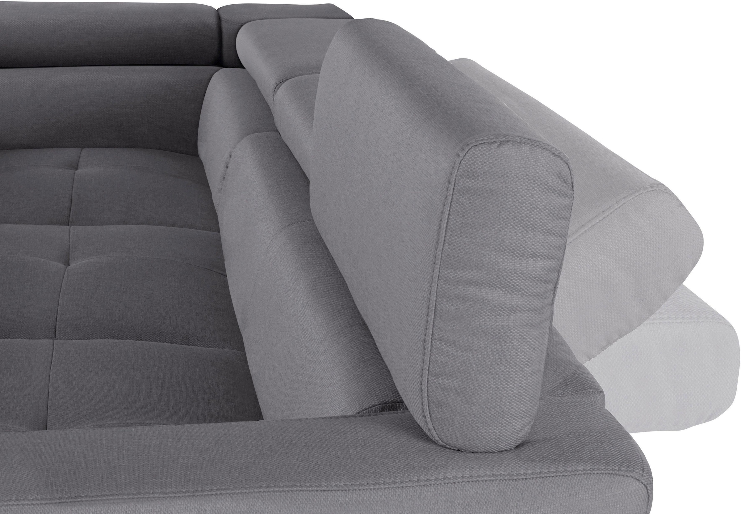 COTTA Ecksofa »Sammy L-Form«, mit Kopfteilverstellung, wahlweise mit Bettfunktion & Bettkasten