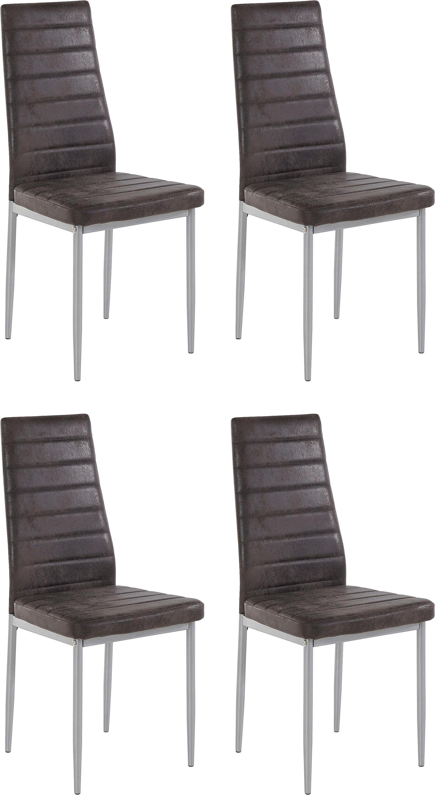 INOSIGN Esszimmerstuhl »Kate« (Set) 4 Stk.Bezug in Microfaser Vintage, silb günstig online kaufen