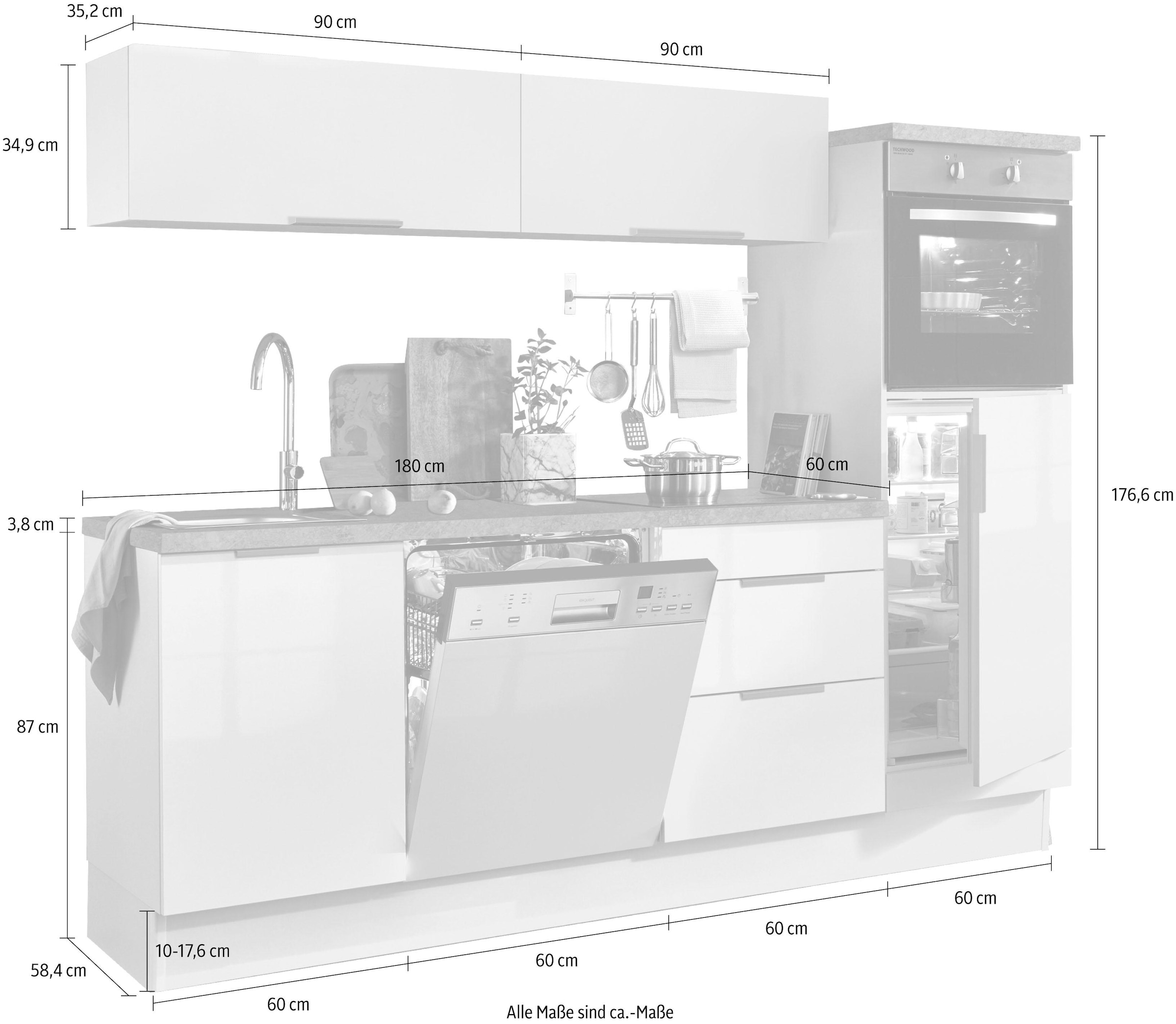 OPTIFIT Küchenzeile »Tara«, ohne E-Geräte, mit Vollauszug und  Soft-Close-Funktion, Breite 240 cm online kaufen | Sockelblenden