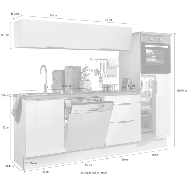 OPTIFIT Küchenzeile »Tara«, ohne E-Geräte, mit Vollauszug und  Soft-Close-Funktion, Breite 240 cm online kaufen