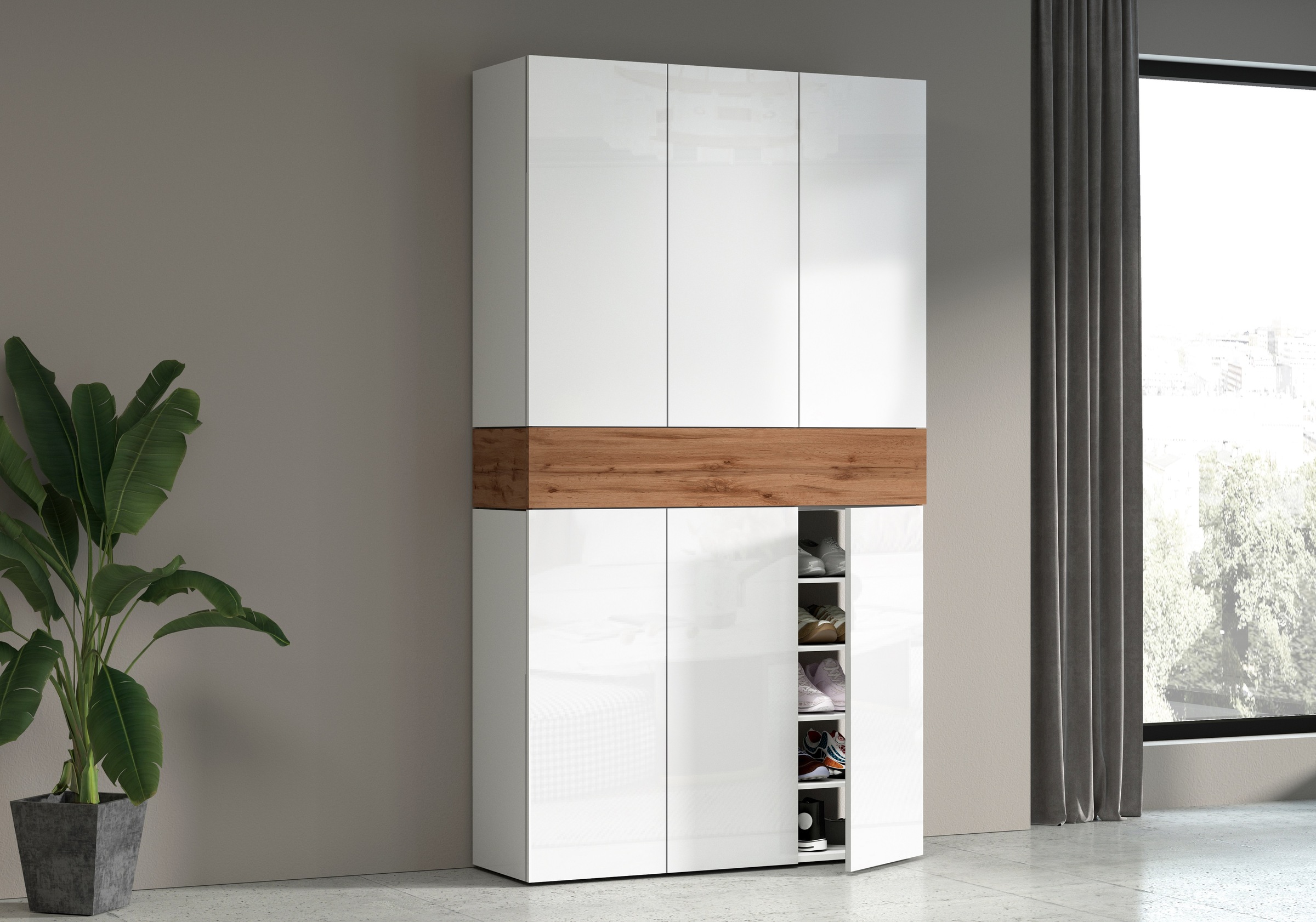 INOSIGN Schuhschrank »Savona«, Höhe 200cm, 12 Einlegeböden, 21 Fächer