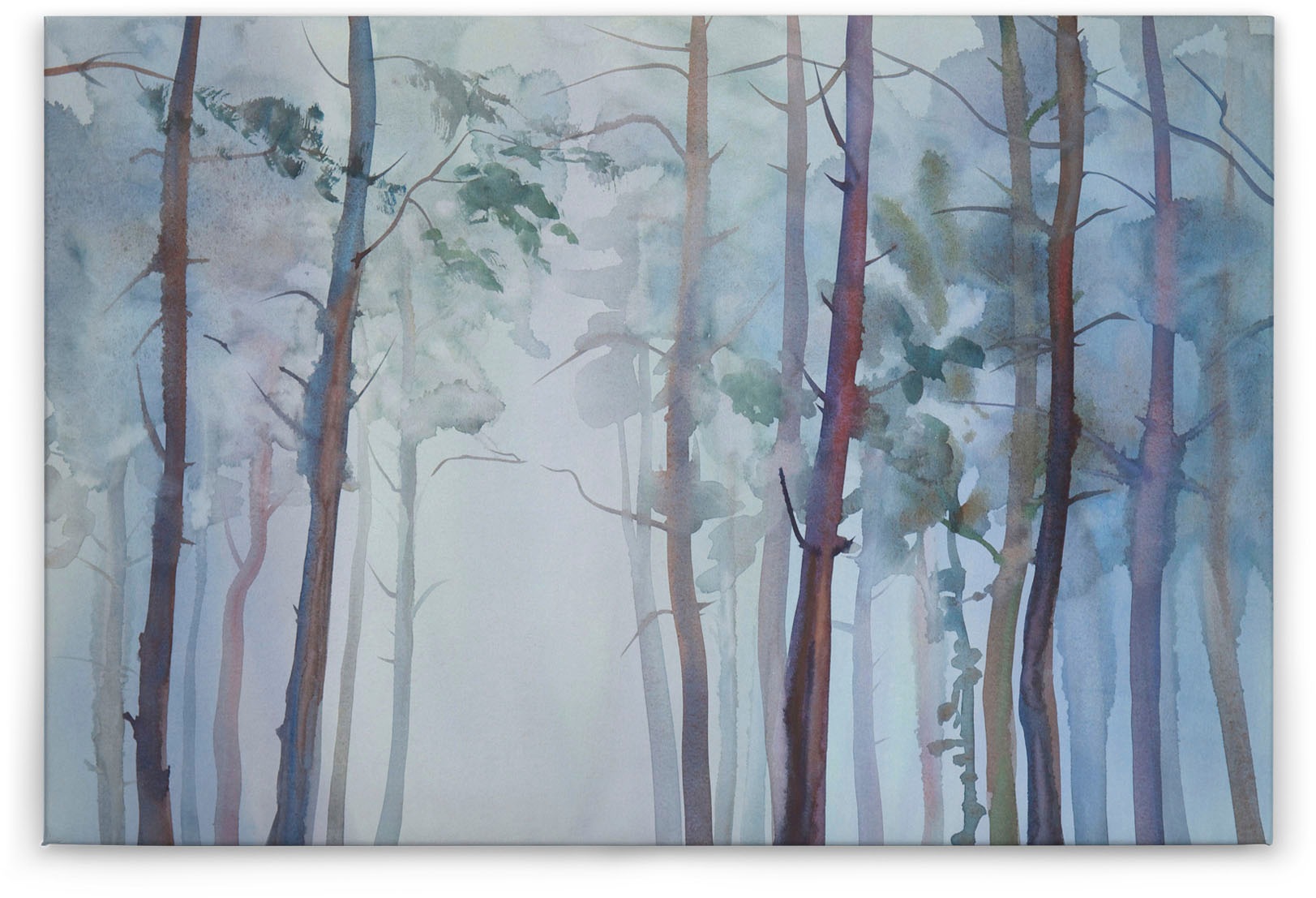 A.S. Création Leinwandbild »Aquarelle Forest«, Kunst-Wald-Kinder, (1 St.), Aquarell Bild Keilrahmen Wald Leinwand-Bild Wohnzimmer modern Wandbild