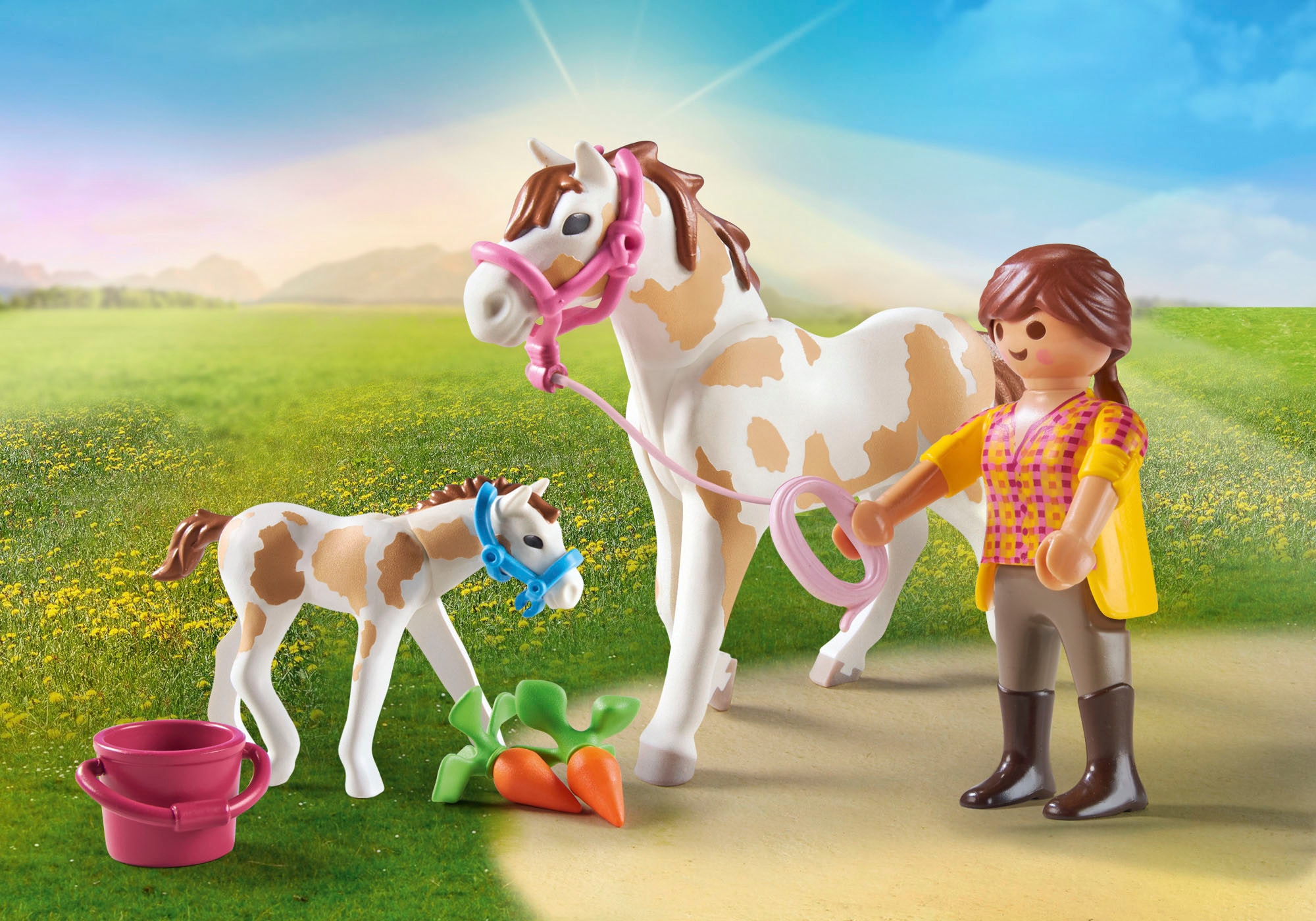 Playmobil® Konstruktions-Spielset »Pferd mit Fohlen (71243), Country«, (11 St.), Made in Europe