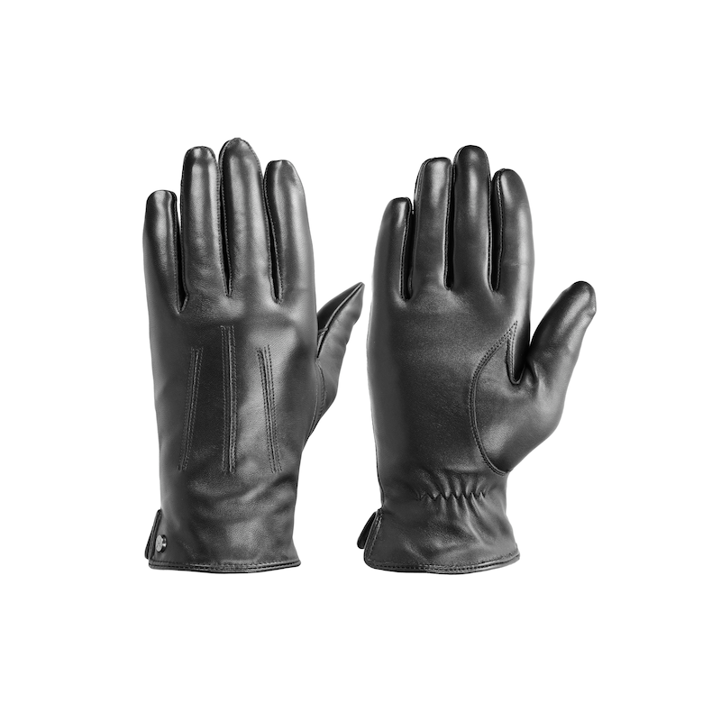 PEARLWOOD Lederhandschuhe »GRAY« 1 Paar, Weiches Innenfutter mit Wollanteil, dekorative Ziernähte black