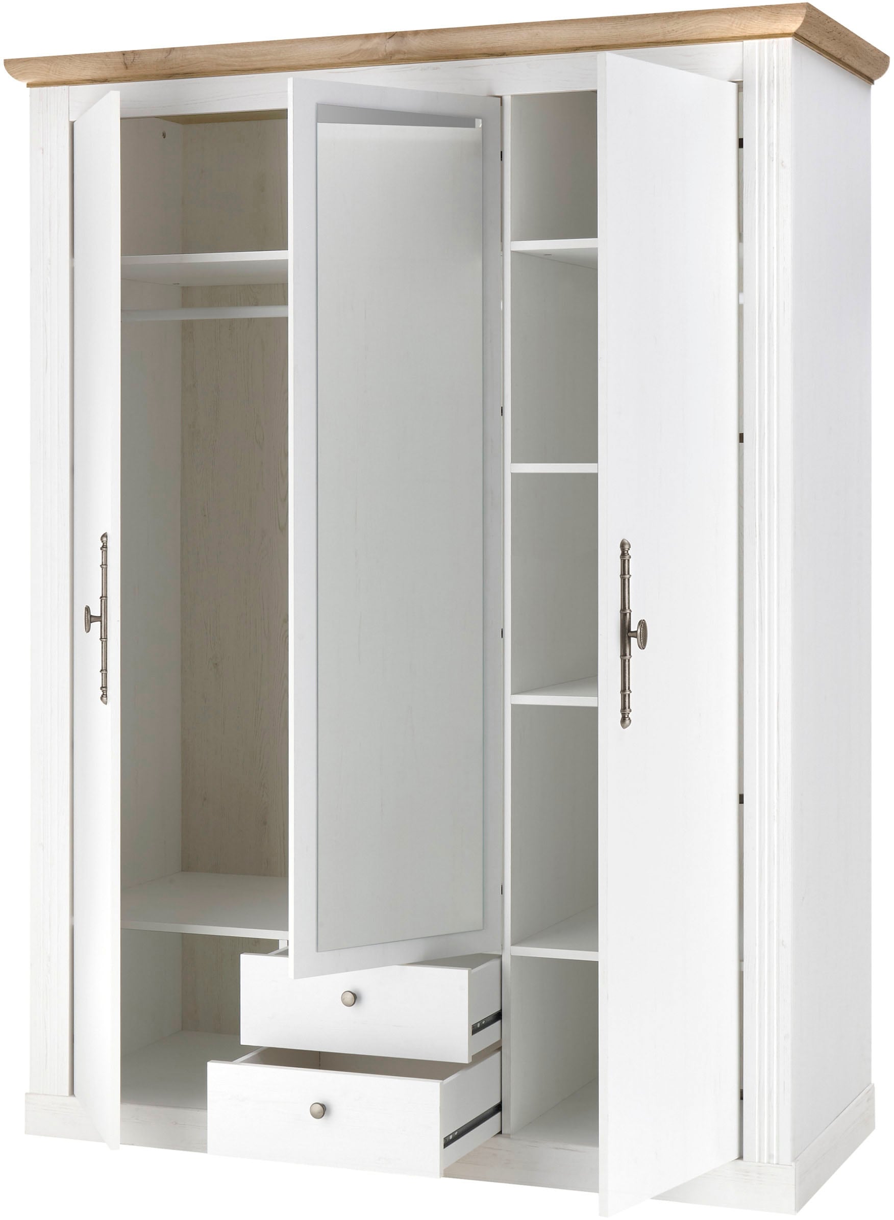 OTTO home Schlafzimmer-Set »Westminster« beinhaltet 1 Bett, Kleiderschrank 3-türig und 2 Nachtkommoden