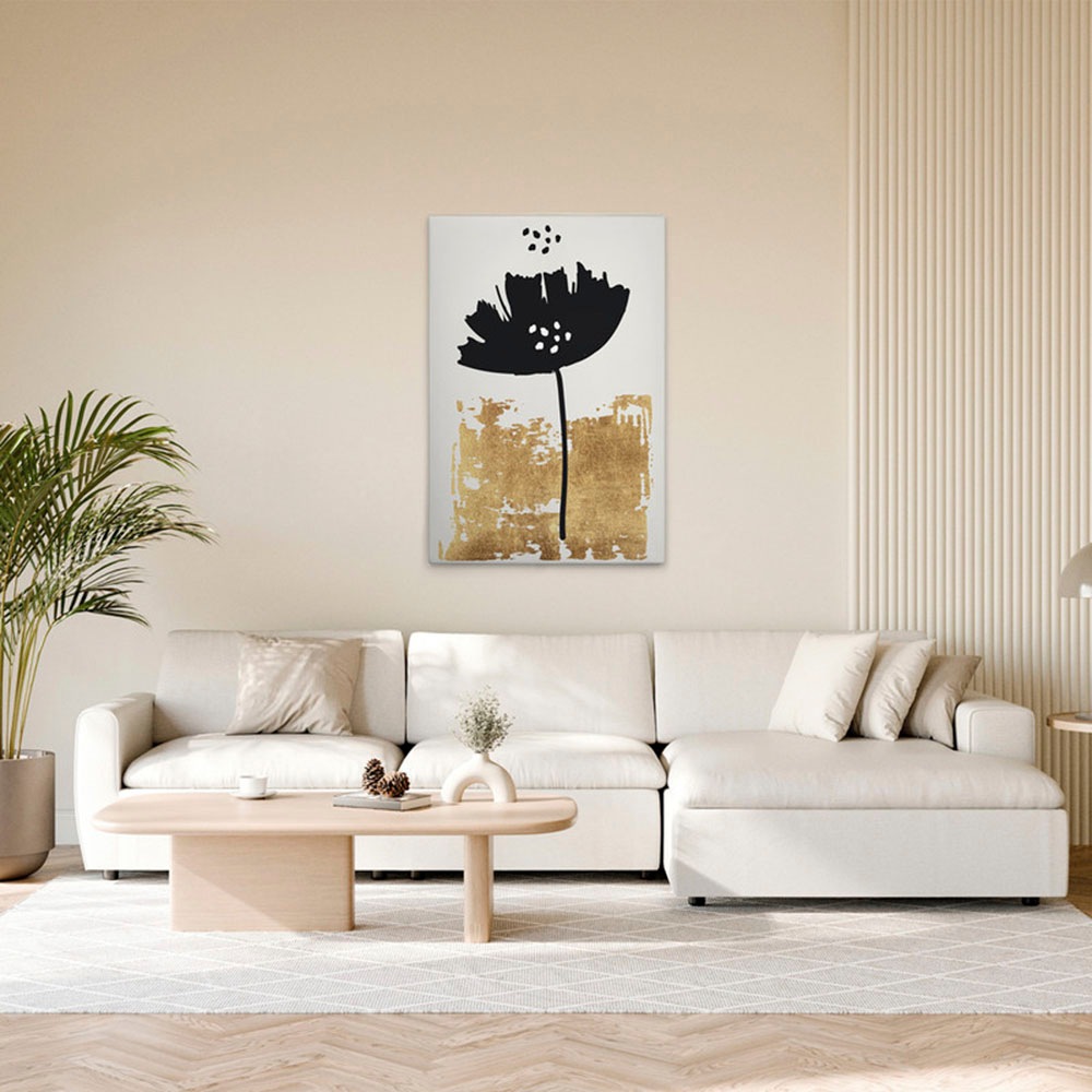 A.S. Création Leinwandbild »Black Poppy - Wandbild Creme Gold Schwarz Keilr günstig online kaufen