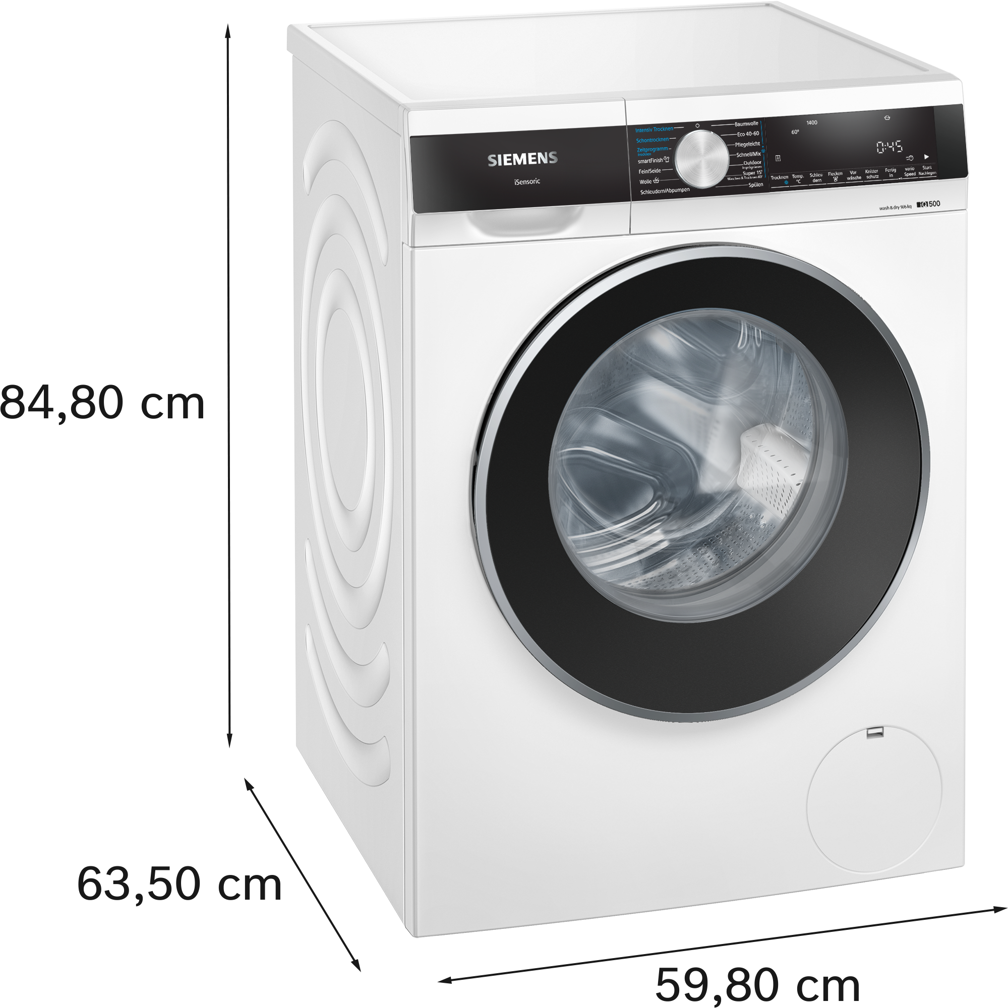 SIEMENS Waschtrockner »WN44G242« iQ500 9 kg /6 kg 70 dB(A)