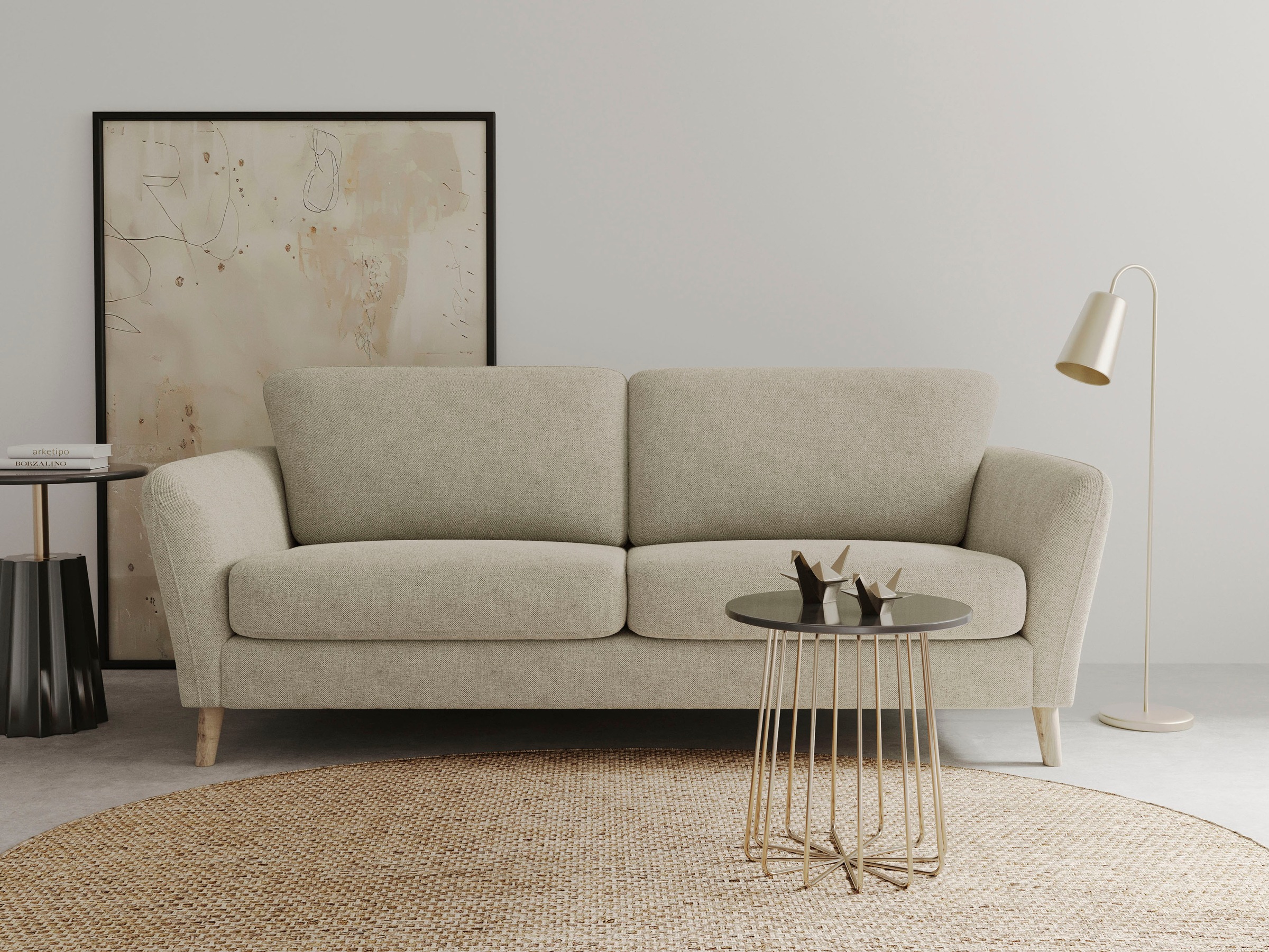 Home affaire 3-Sitzer »MARSEILLE 3er Sofa 206 cm, Cord, Flachgewebe, Strukt günstig online kaufen