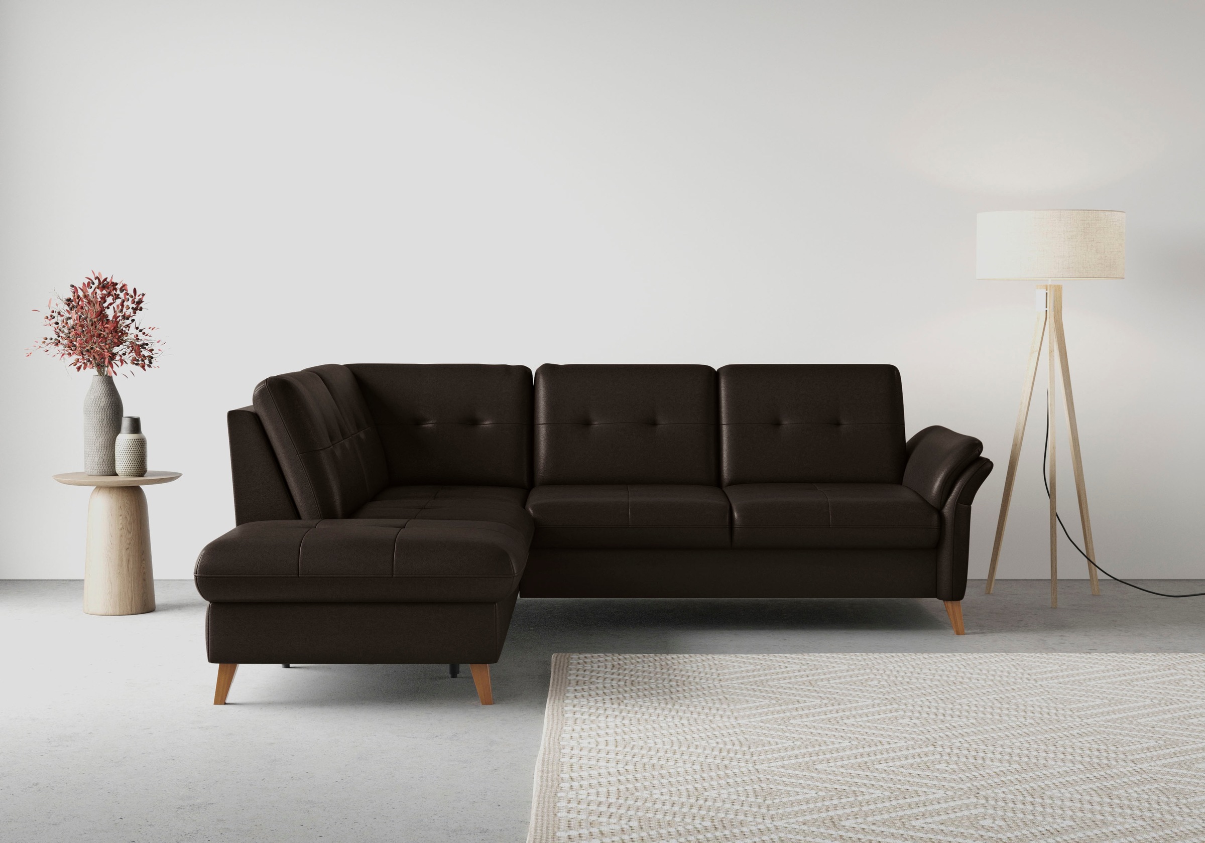sit&more Ecksofa »Göteborg«, inkl. Sitztiefenverstellung, wahlweise mit Bettfunktion & Bettkasten
