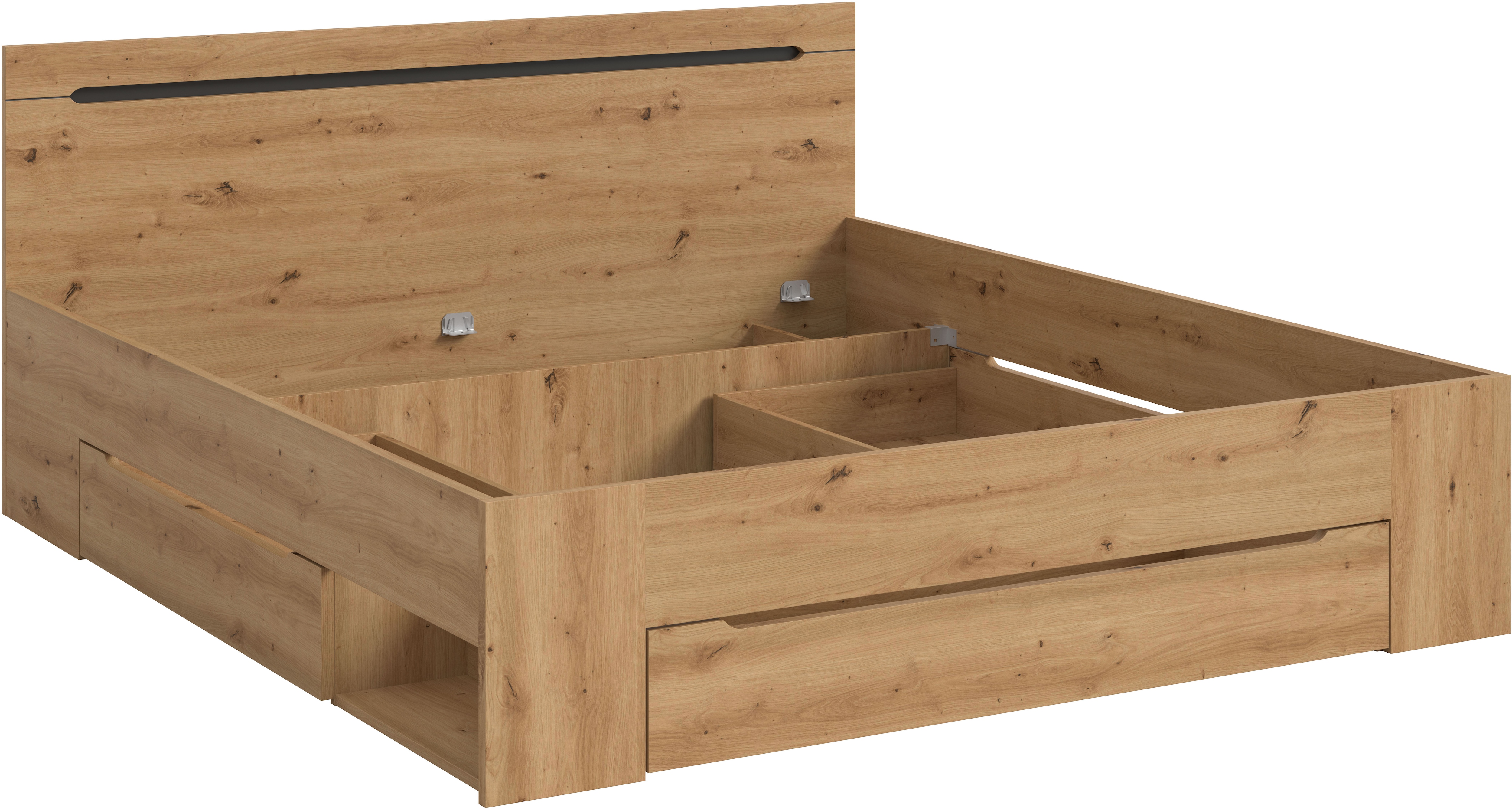 Home affaire Stauraumbett »REHAT, in 144 oder 184 cm Breite, 3 Schubkästen, günstig online kaufen