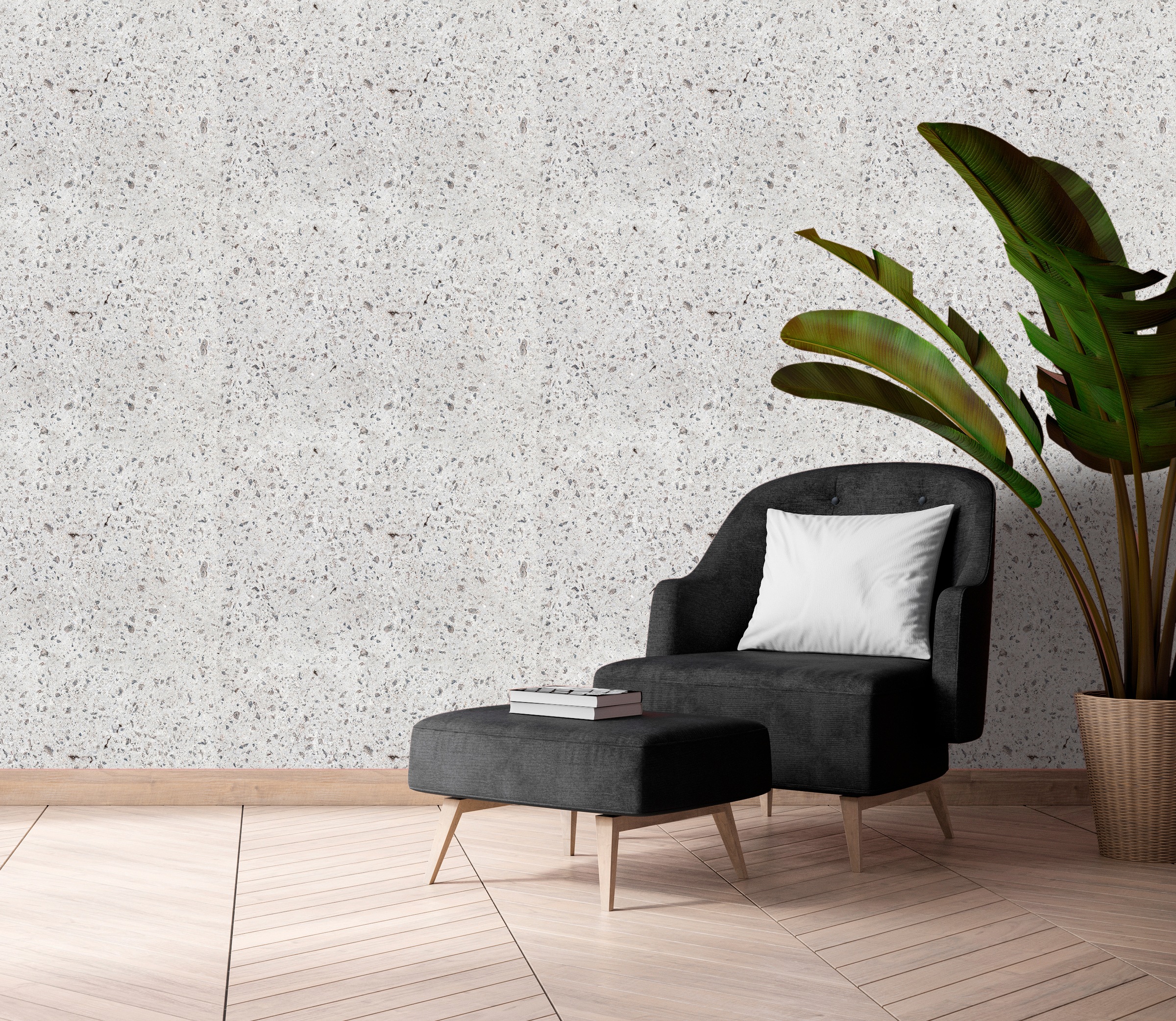 queence Vinyltapete »Pauline«, bedruckt-clean-unifarben-minimalistisch-Abriebeffekte-Steinoptik, 90x250cm, selbstklebend, kinderleichte Anbringung, Sticker