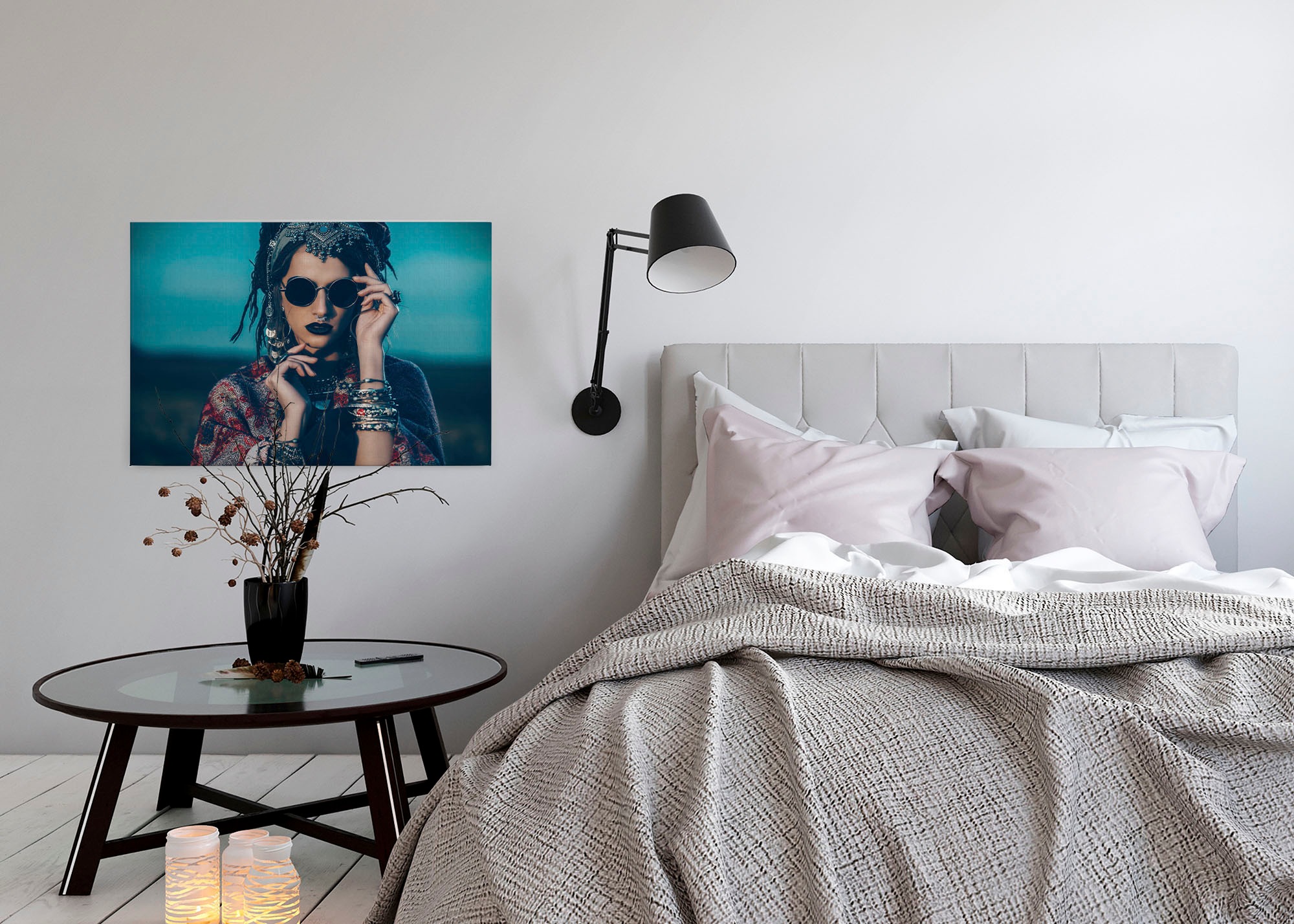 A.S. Création Leinwandbild »la bohème«, Kunst-Personen-Kinder, (1 St.), Keilrahmen Bild Boho Stil Frau Leinwand-Bild Wohnzimmer modern Kinder