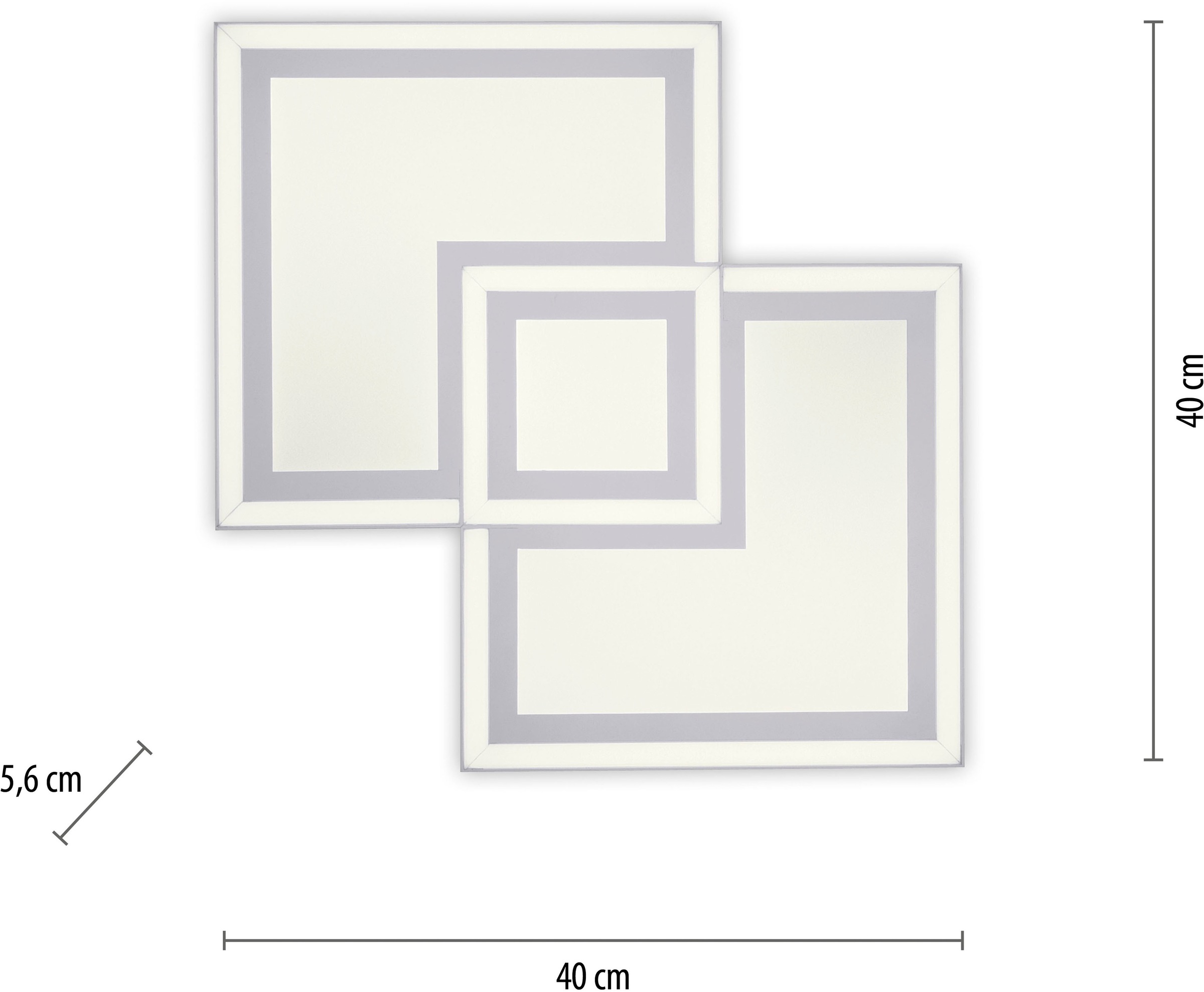 JUST LIGHT LED Deckenleuchte »BEDGING« LED-Board 1 Stk. Warmweiß