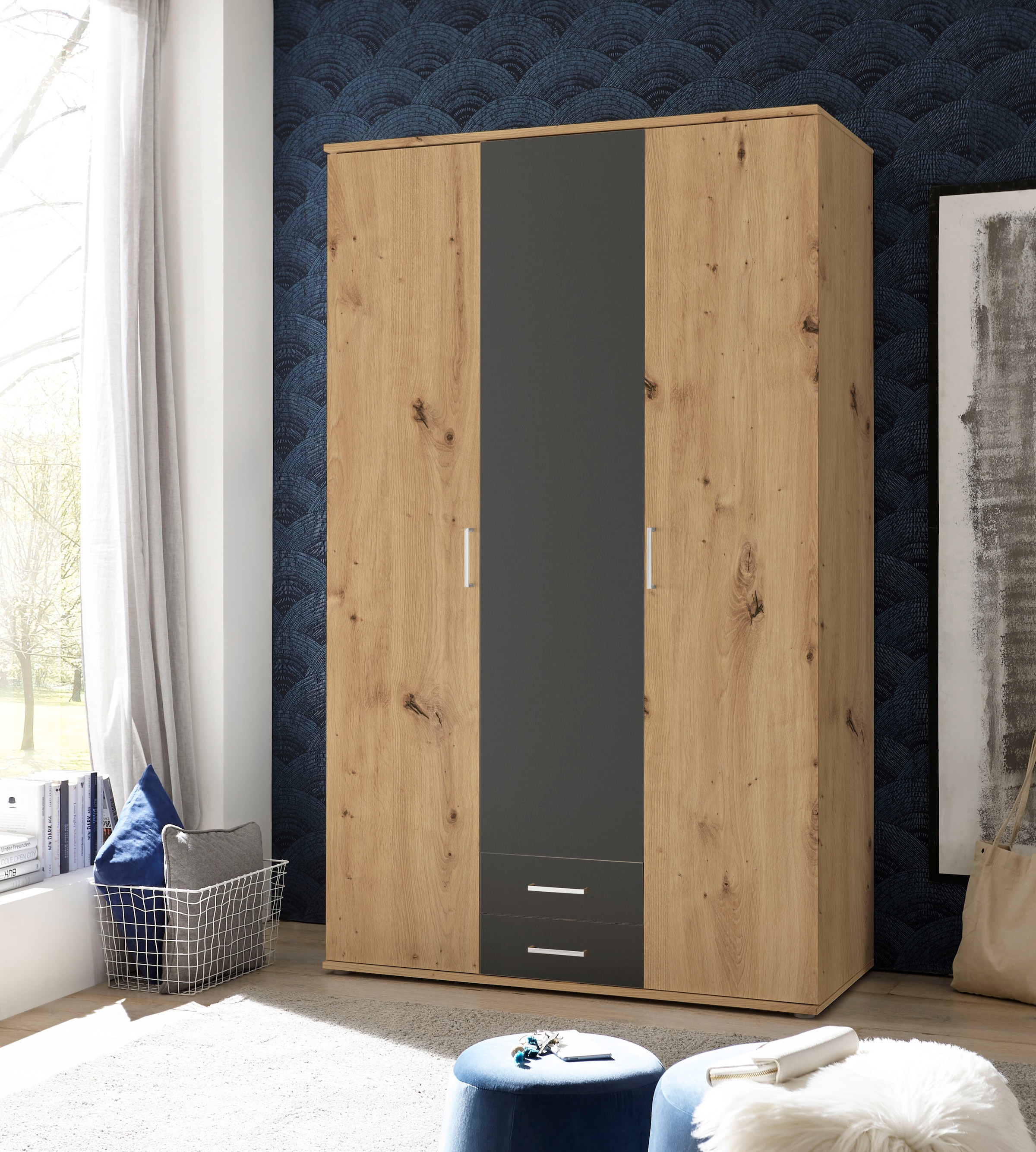 Schlafkontor Kleiderschrank »Marburg Bestseller Schrank Garderobe mit Schubladen«, Schlafzimmerschrank in Top Qualität, in 2 Breiten