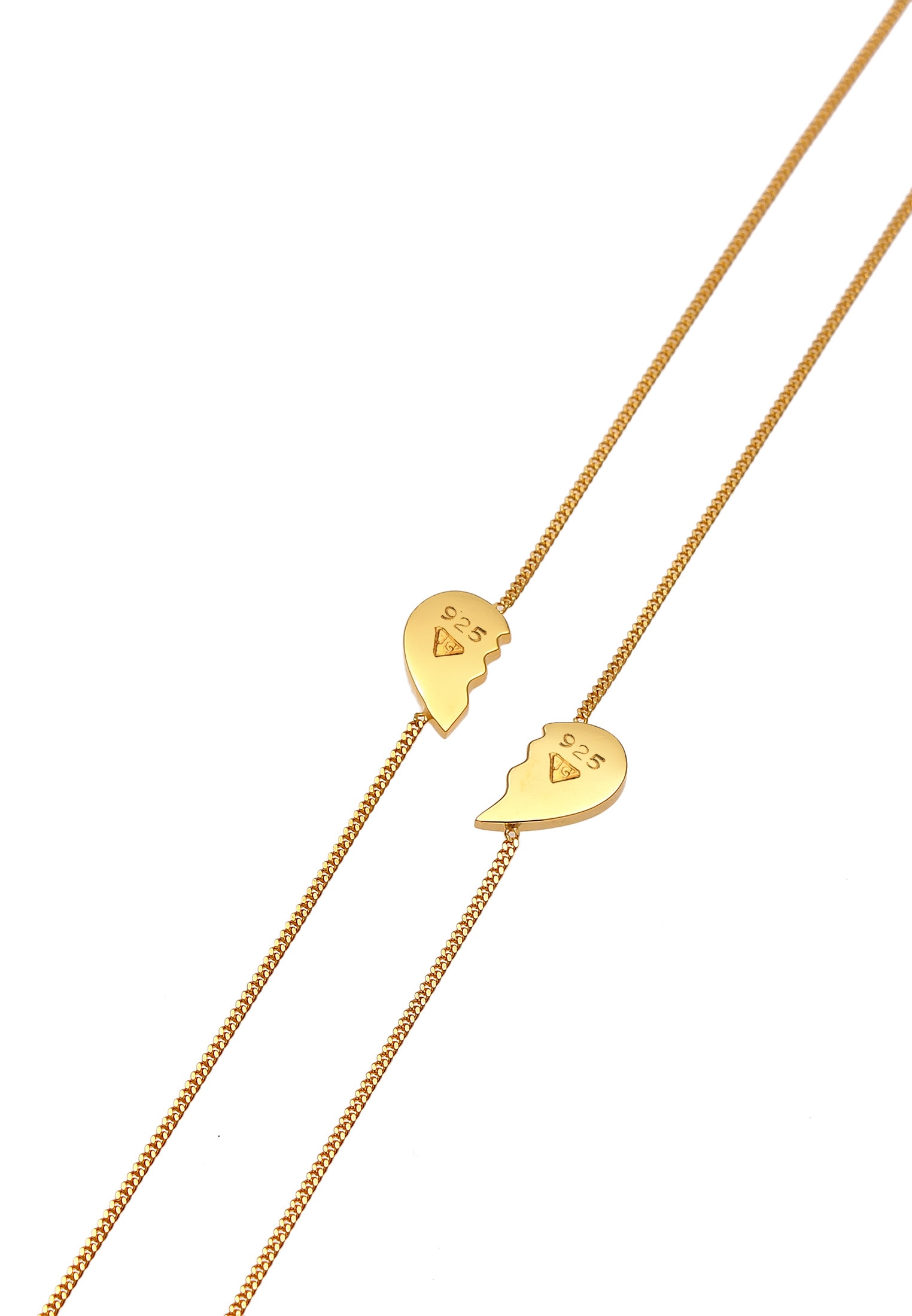 Elli Armband Set »Herz geteilt Friends Love 2er Set 925 Silber«