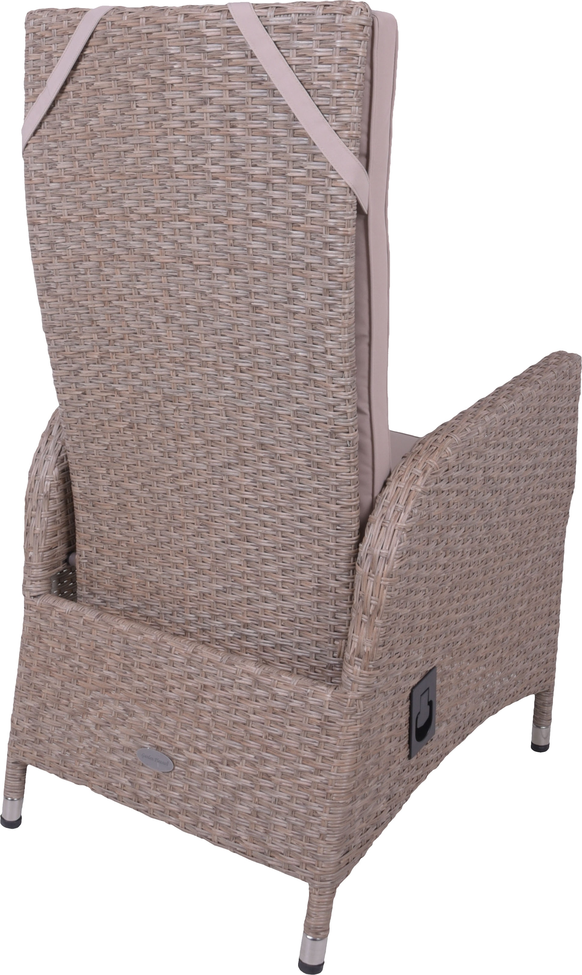 Garden Pleasure Garten-Essgruppe », Tischgruppe »BRAGA Set 03«, weidenbraun«, (Set, 5 tlg.), 4 Sessel, mit Gasfedern, Tisch LxB: 180x90 cm, inkl Auflagen