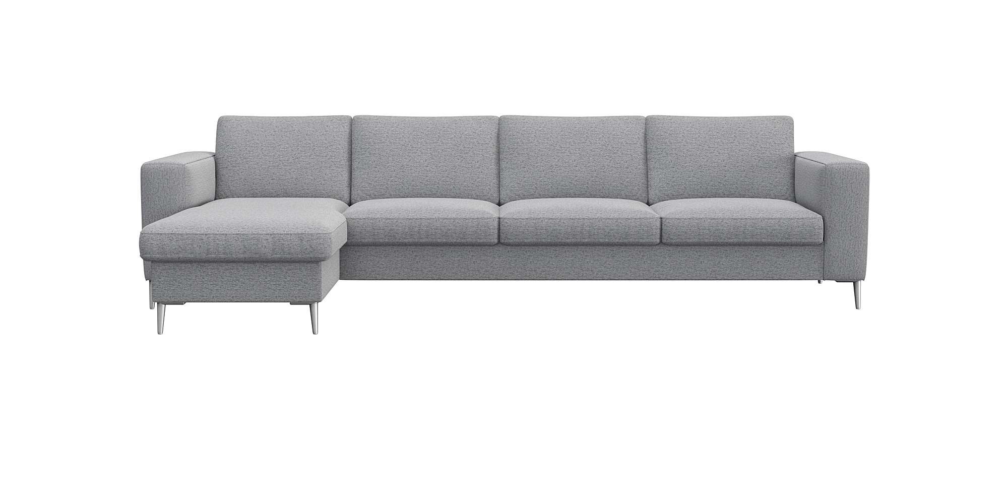 FLEXLUX Ecksofa »Fiore, super Sitzkomfort durch Kaltschaum im Sitz, L-Form« breite Armlehnen, Füße Alu