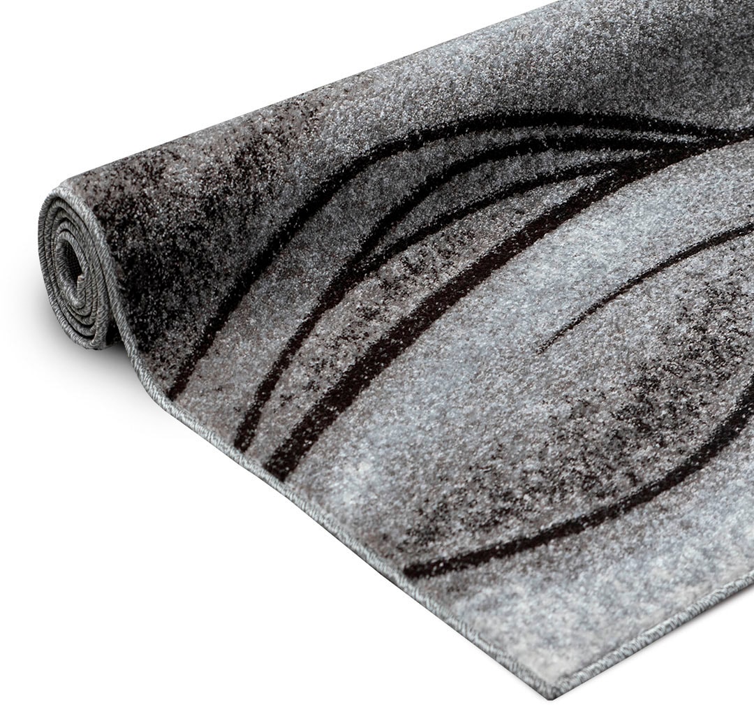 my home Teppich »Tritom«, rechteckig, 9 mm Höhe, mit besonders weichem Flor, Kurzflor, modernes Wellen Muster