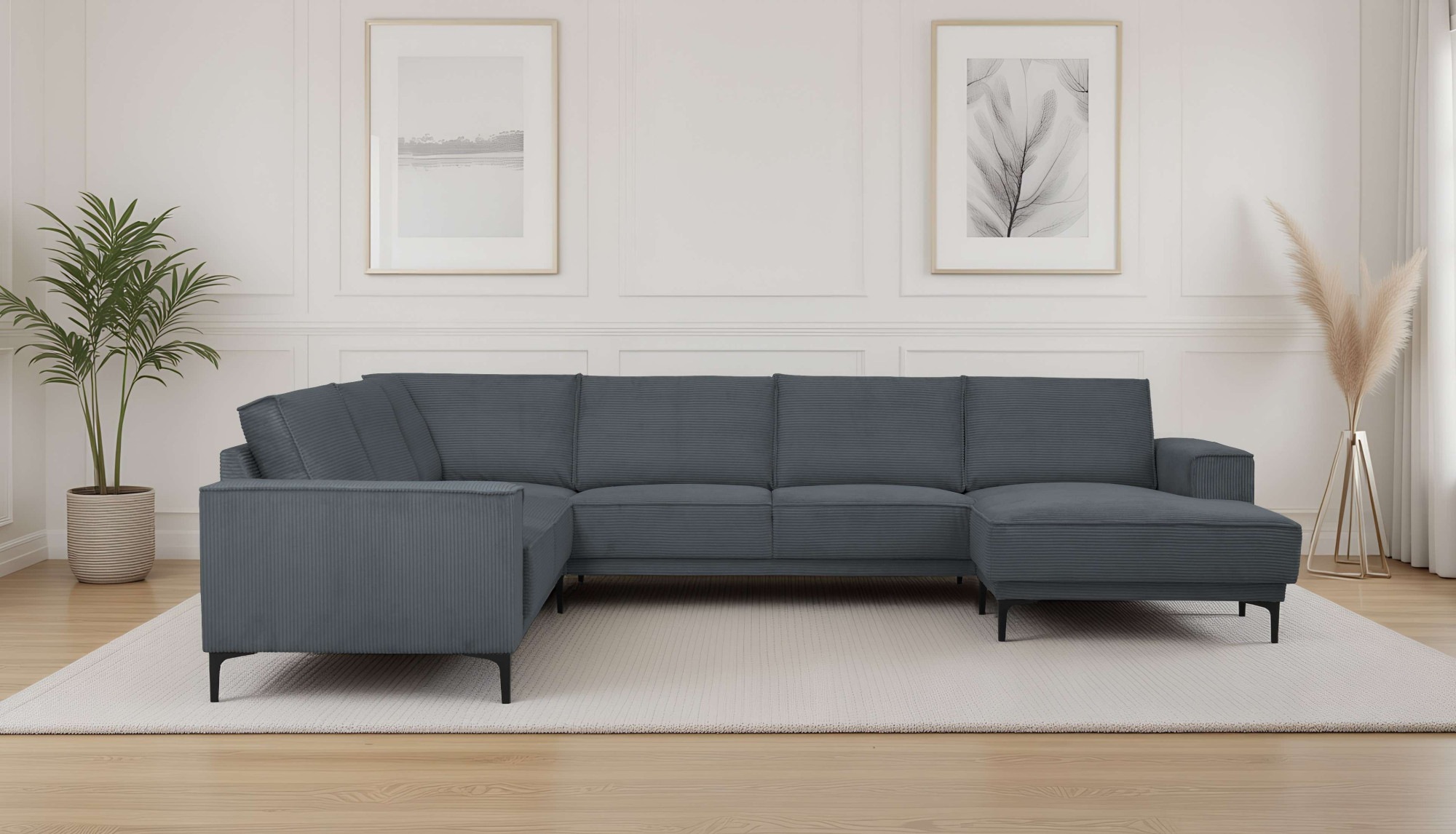 PLACES OF STYLE Wohnlandschaft »XXL Sofa Oland, Struktur, Flachgewebe, Luxu günstig online kaufen