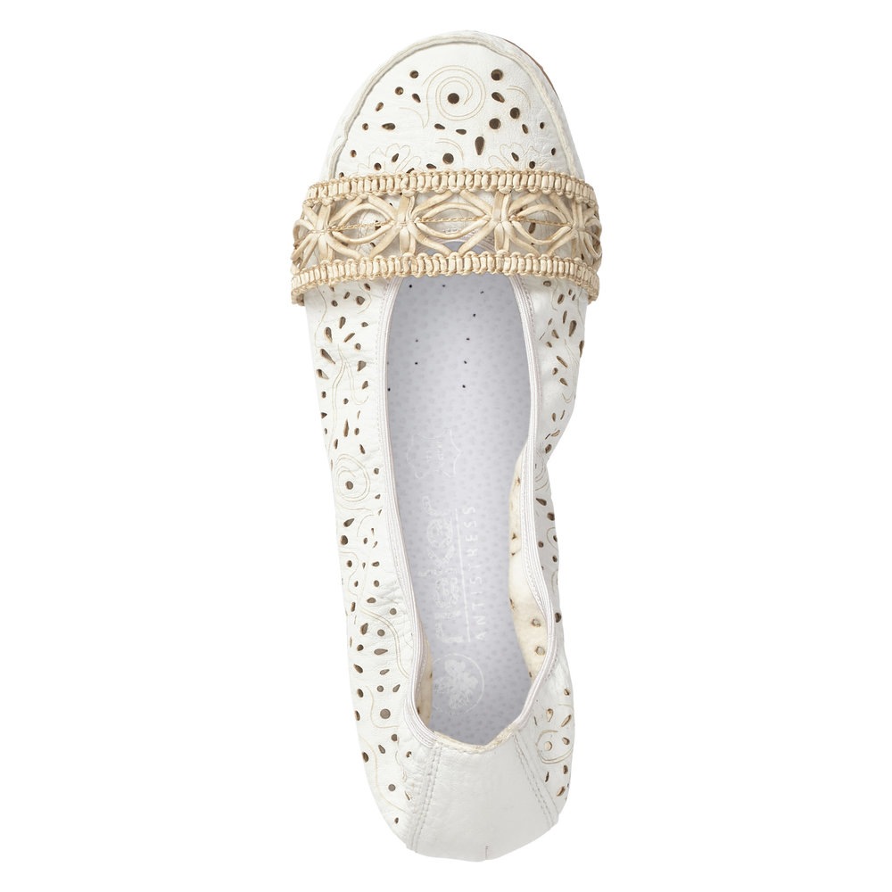 Rieker Ballerina  Slipper, Flache Schuhe mit Rundum-Gummizug
