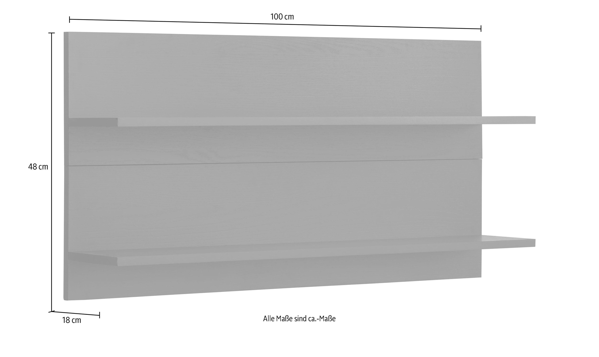 KOCHSTATION Hängeregal »KS-Tulsa«, 100 cm breit, 2 Ablagen