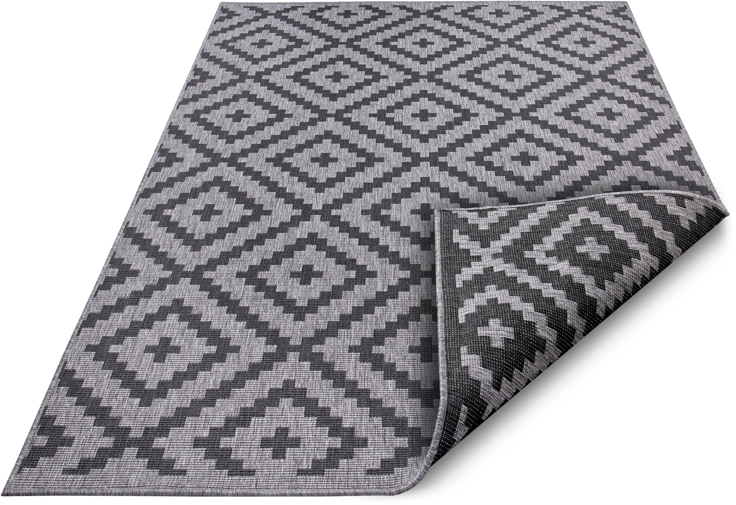 my home Teppich »Ronda Wendeteppich«, rechteckig, 5 mm Höhe, Sisal-Optik, Flachgewebe, In- und Outdoor, geometrisches Boho Design