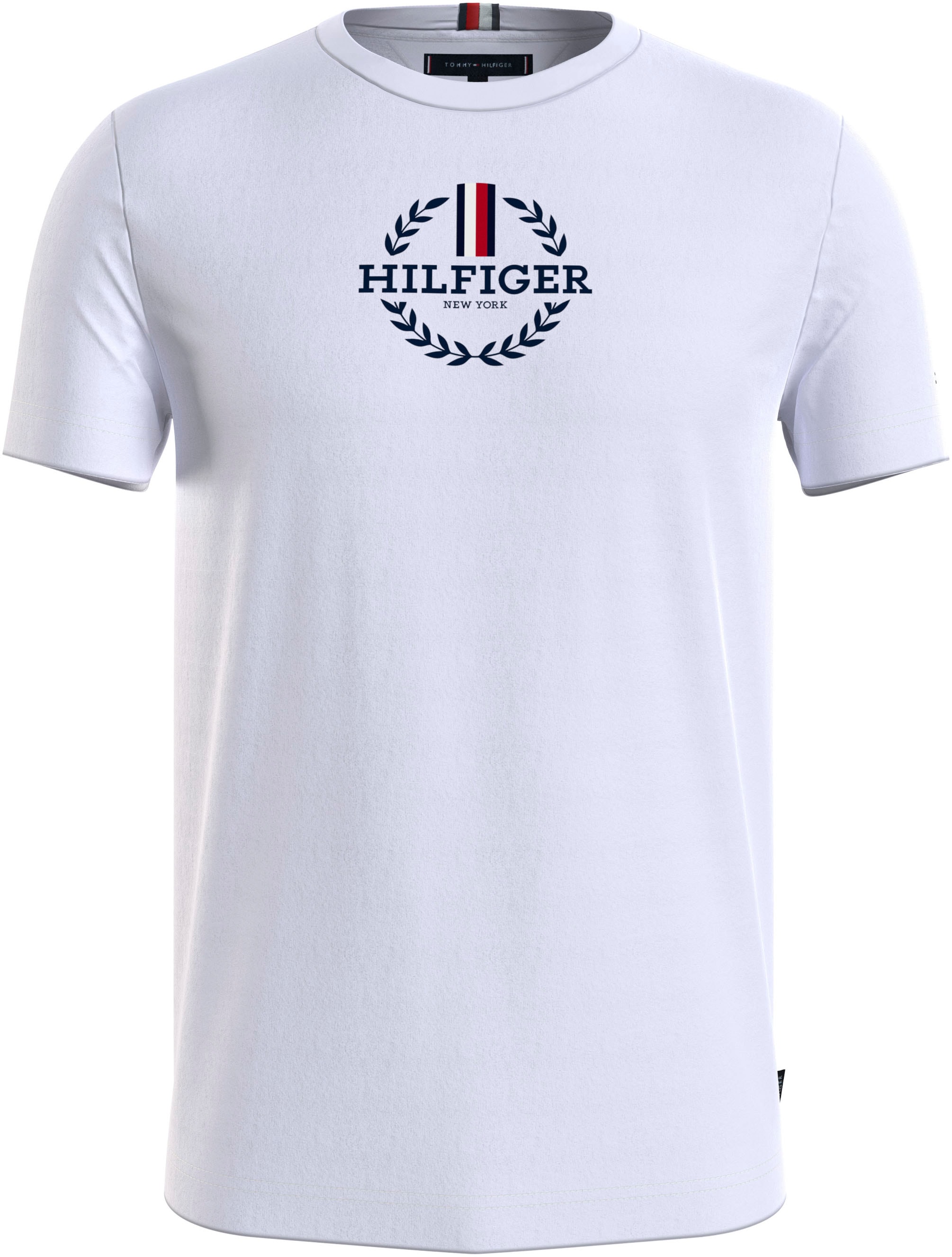 Tommy Hilfiger T-Shirt »GLOBAL STRIPE WREATH TEE« mit Archive-Wappen-Logo