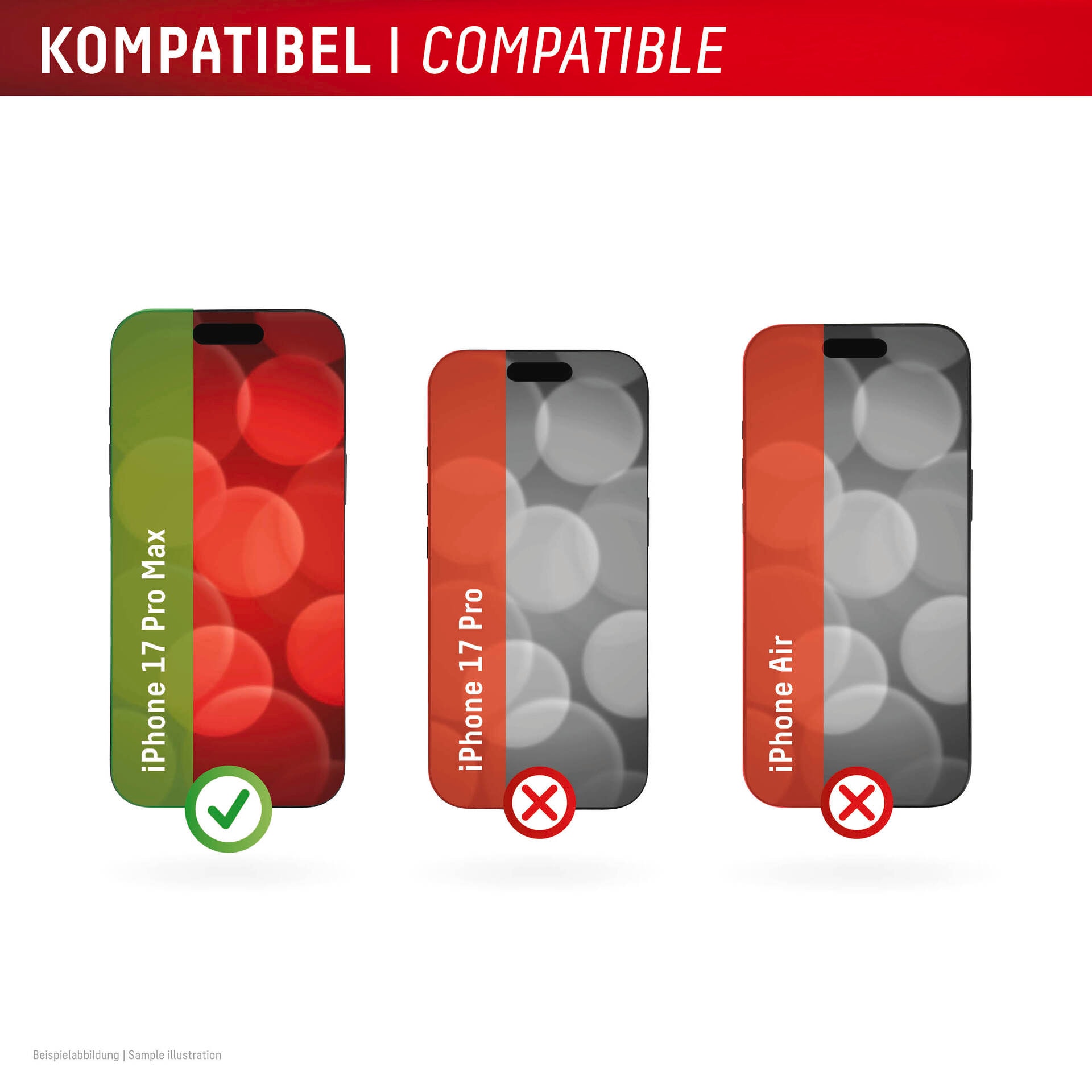 Displex Displayschutzglas »Privacy Glass Screen Protector«, für Apple iPhone 17 Pro Max, Displayschutzfolie, Schutzfolie, Bildschirmschutz, kratz- & stoßfest
