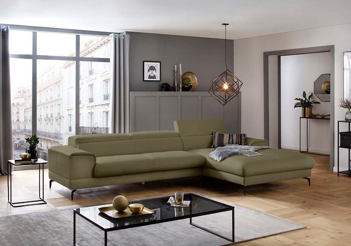 W.SCHILLIG Ecksofa »piedroo, Designsofa mit tollem Sitzkomfort, bequem, L-F günstig online kaufen