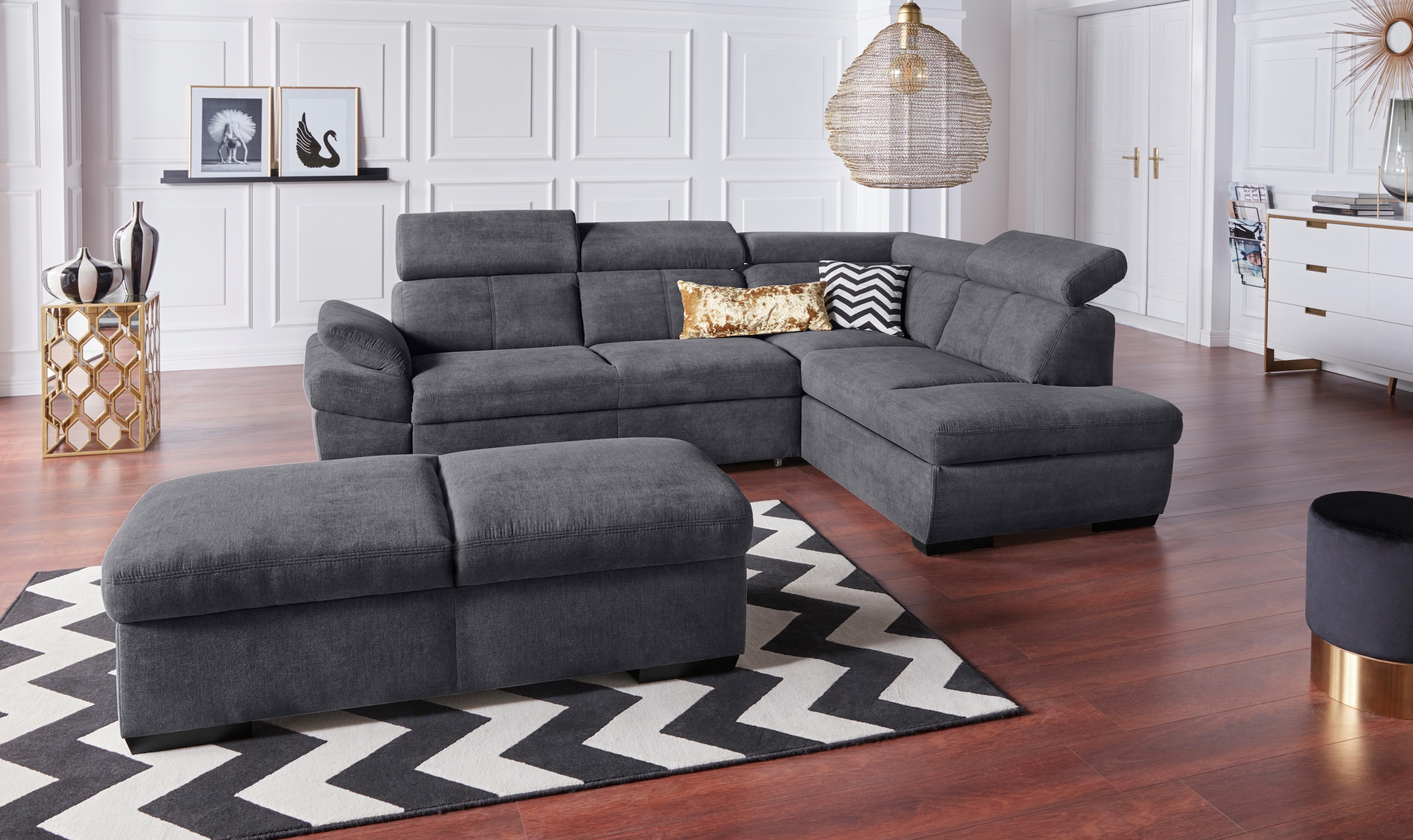 exxpo - sofa fashion Hocker »Salerno, Bankhocker mit tollem Sitzkomfort«, zeitlos und elegant