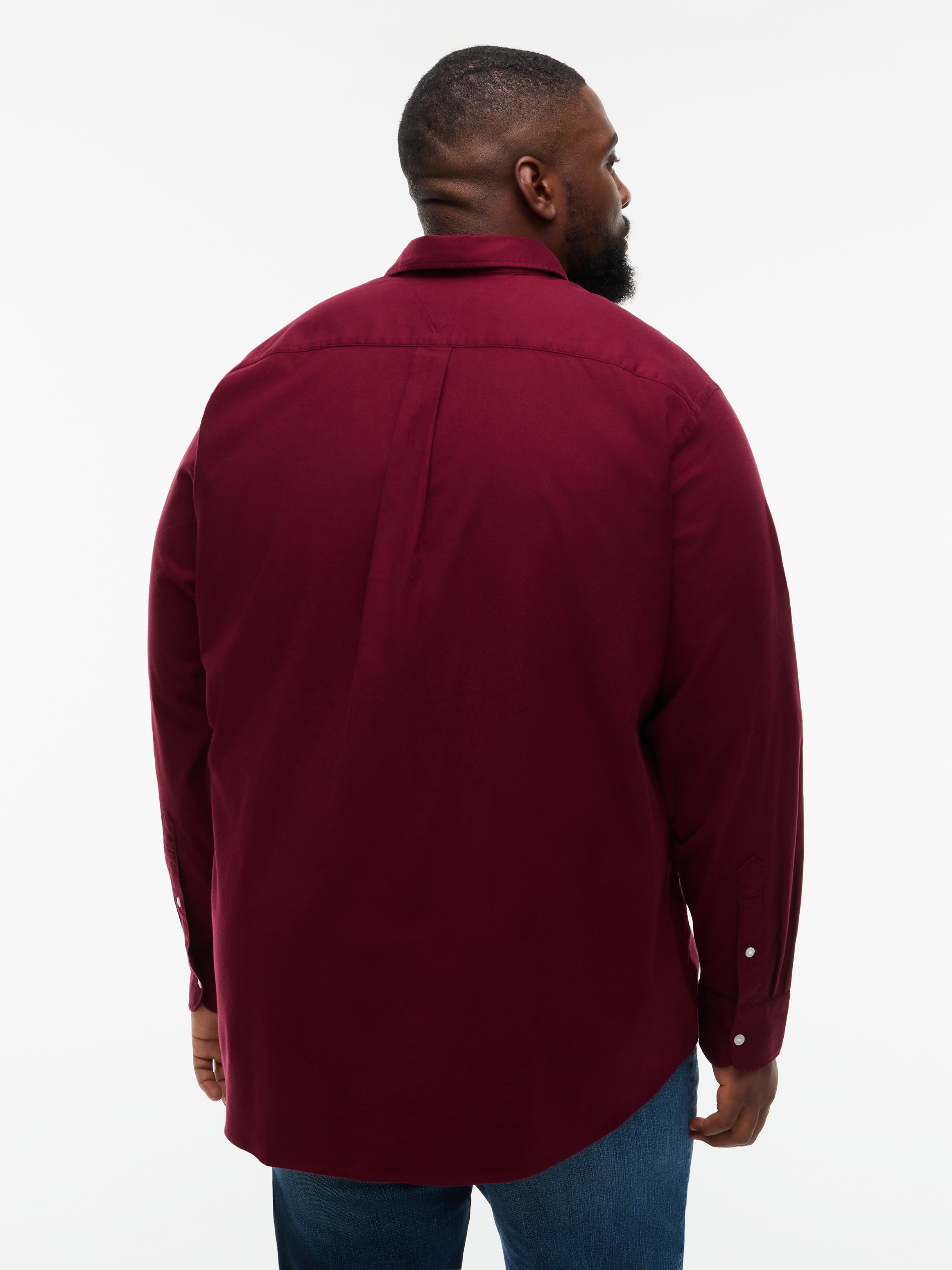 Tommy Hilfiger Big & Tall Flanellhemd »BT-FLEX FLANNEL SOLID REGULAR FIT« Langarmhemd, Große Größen, Button-down-Kragen