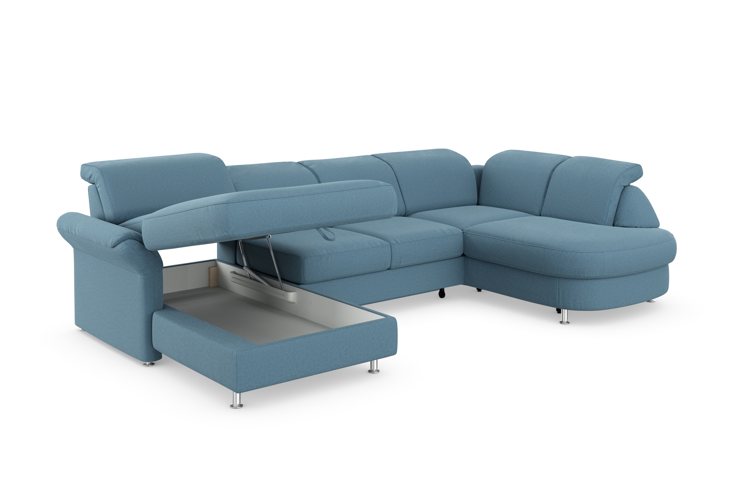 sit&more Wohnlandschaft »Apulia U-Form«, wahlweise Bettfunktion, Bettkasten und Kopf- und Armteilverstellung