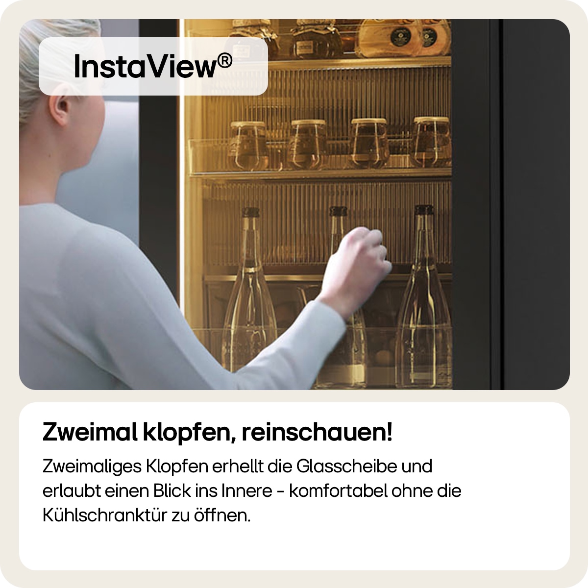 LG Kühl-/Gefrierkombination Serie 5 »GBGS514CEV« 186 cm hoch 59,7 cm breit InstaView, FRESHConverter+, Total No Frost, Zero Clearance+, ThinQ