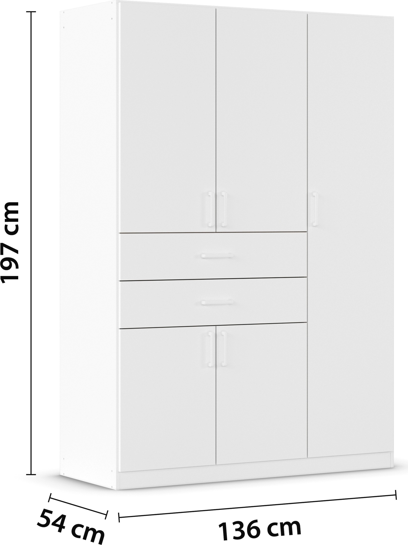 rauch Drehtürenschrank »Kleiderschrank Schrank Garderobe MAIKA mit Dekor-Front«, 2 Schubladen, in verschiedenen Breiten, Höhen, Farben, MADE IN GERMANY
