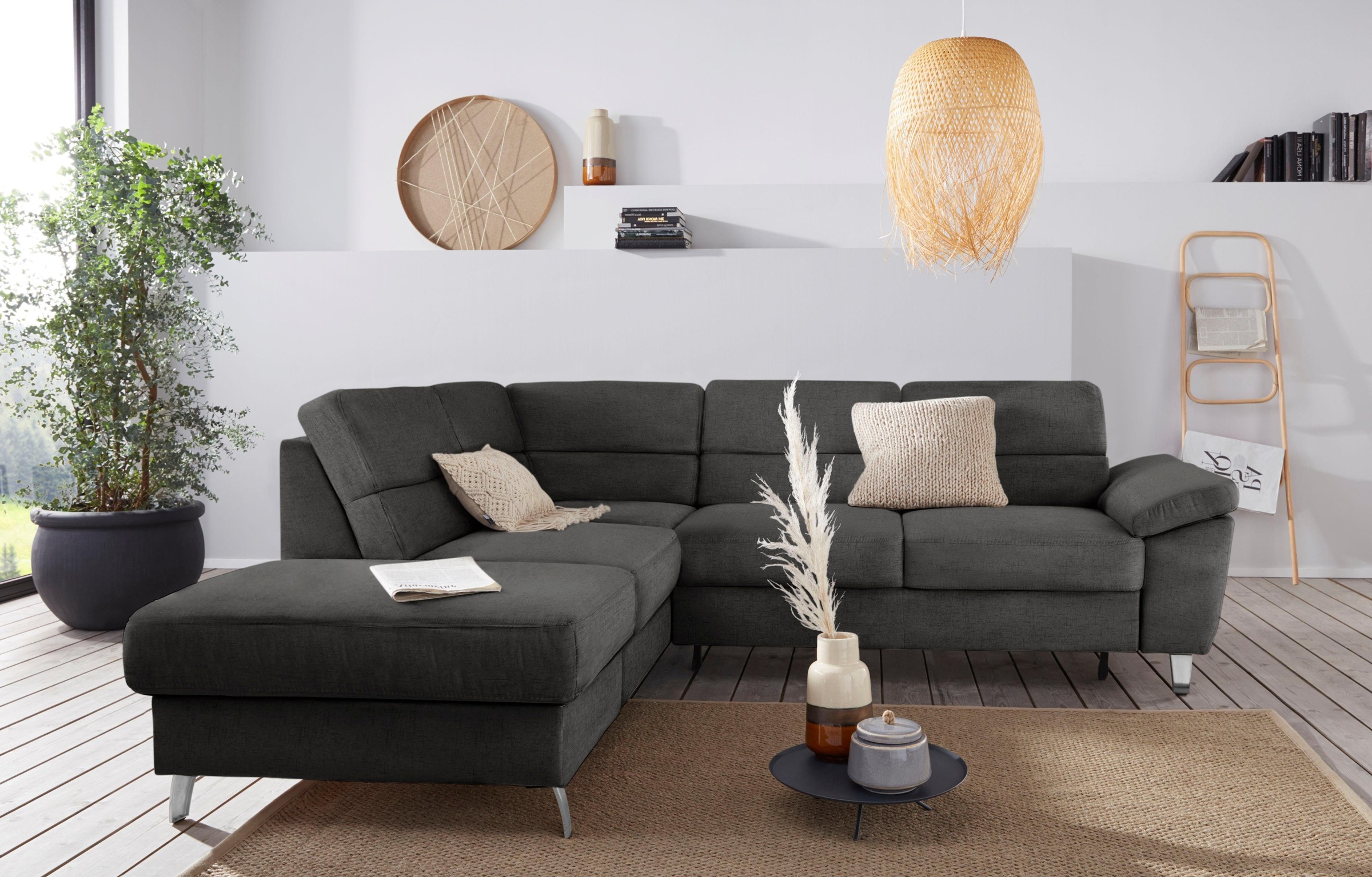 sit&more Ecksofa »Sorano L-Form«, wahlweise mit Bettfunktion und Bettkasten günstig online kaufen