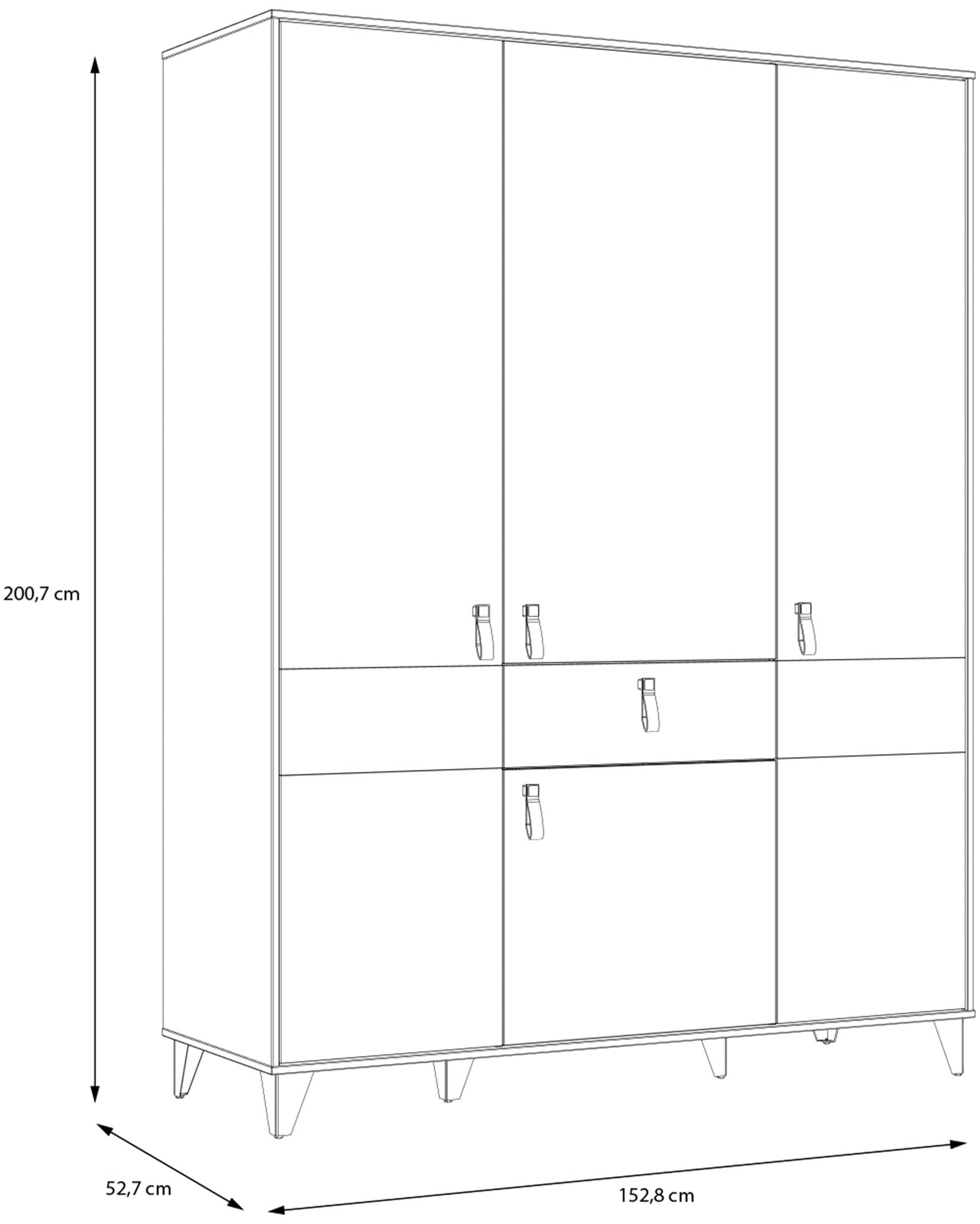 FORTE Drehtürenschrank »Lya«, Drehtürenschrank, Metallfüße, Stauraum