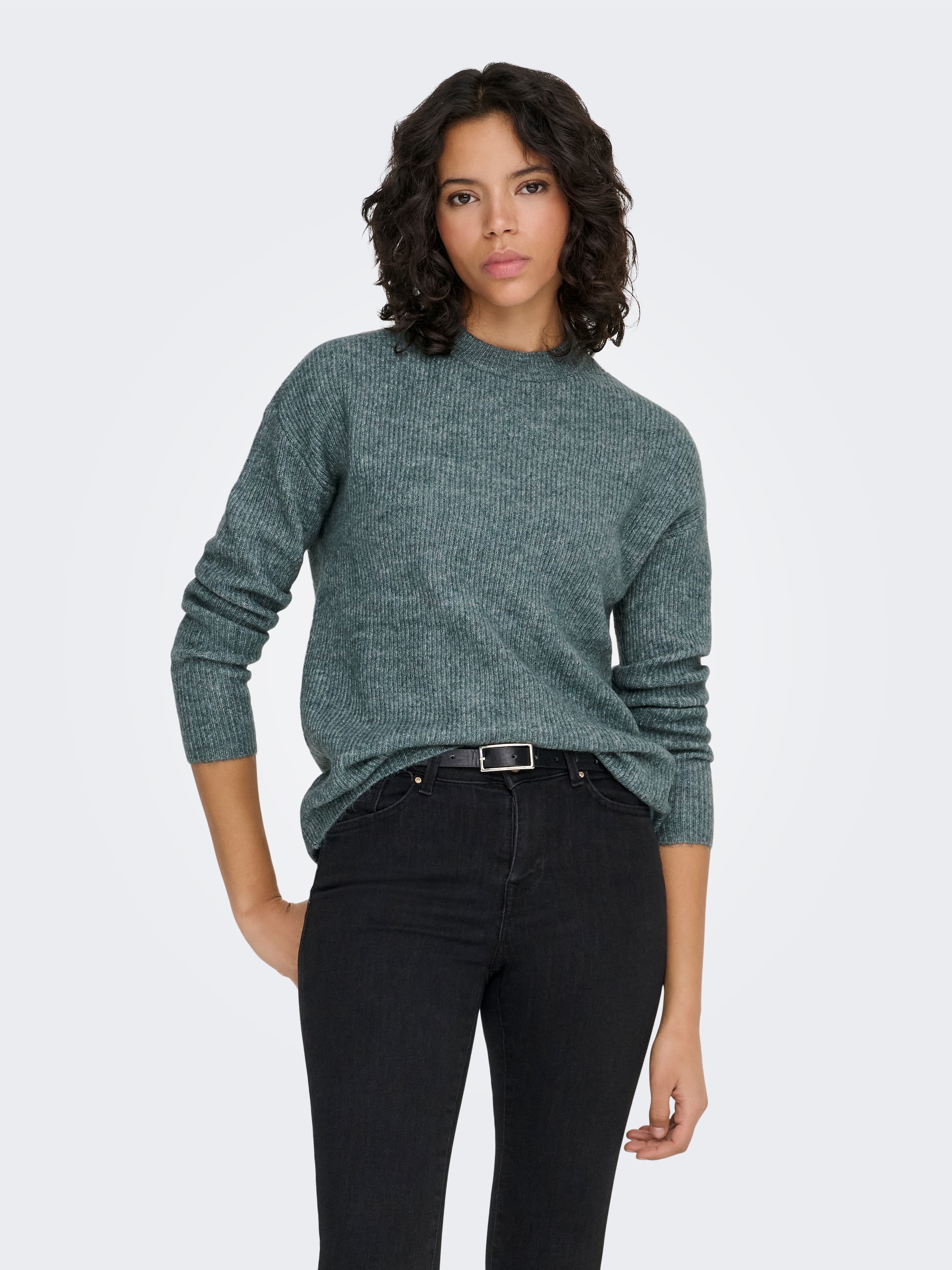 ONLY Strickpullover »ONLCAMILLA O-NECK L/S PULLOVER KNT« Materialmix, regular fit