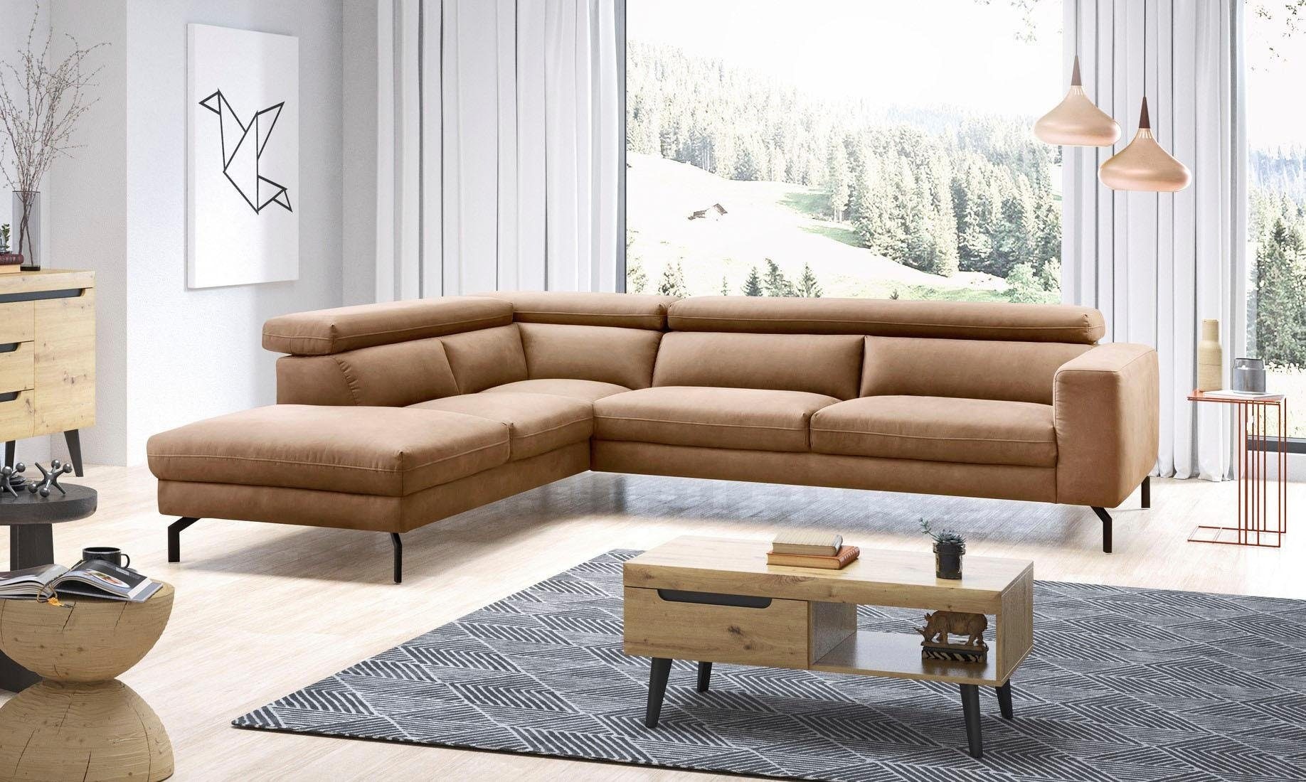 Places of Style Ecksofa »Olanta, modern und bequem, Breite 305cm, Fuß 16cm günstig online kaufen