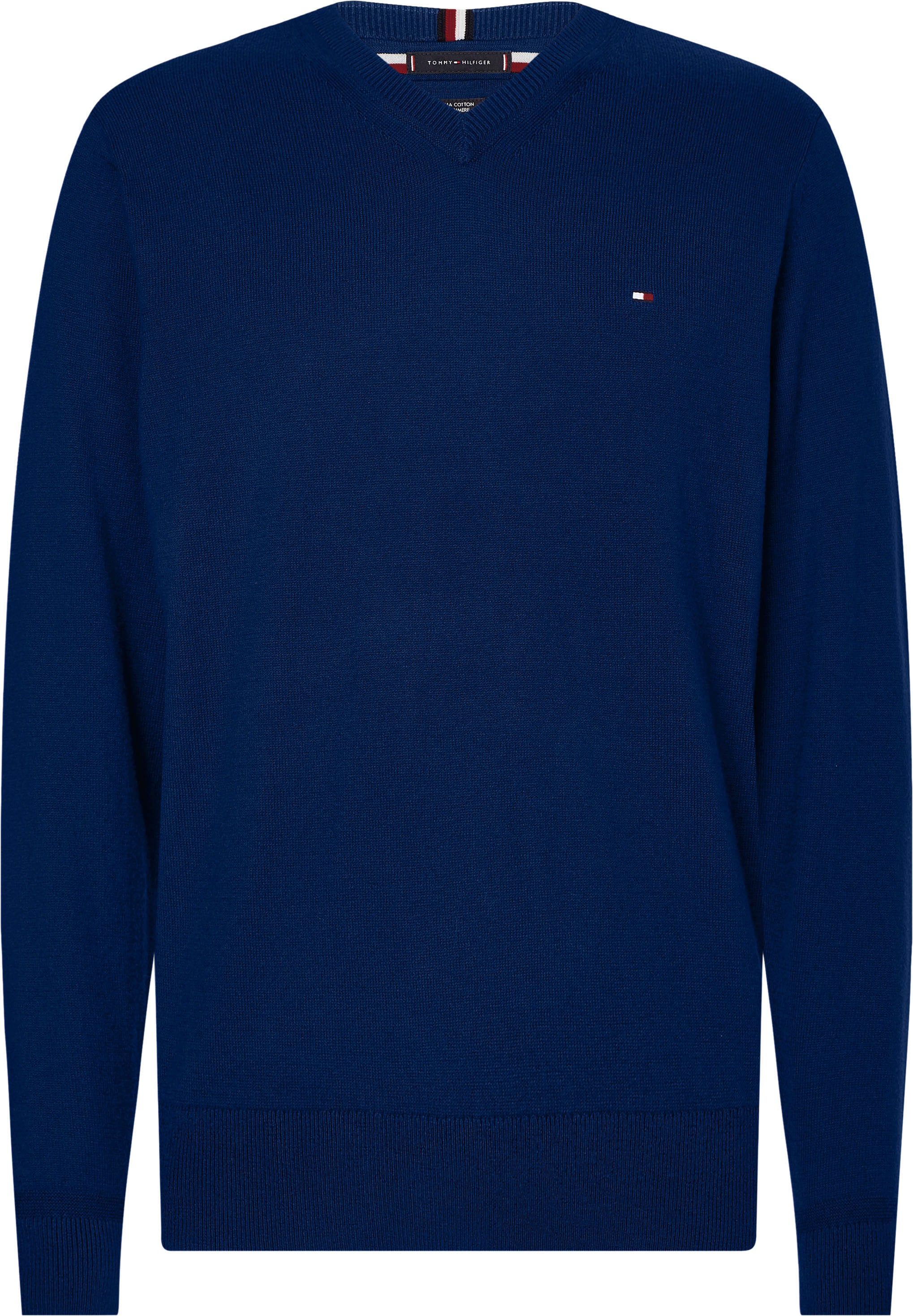 Tommy Hilfiger V-Ausschnitt-Pullover »PIMA ORG CTN CASHMERE V NECK«