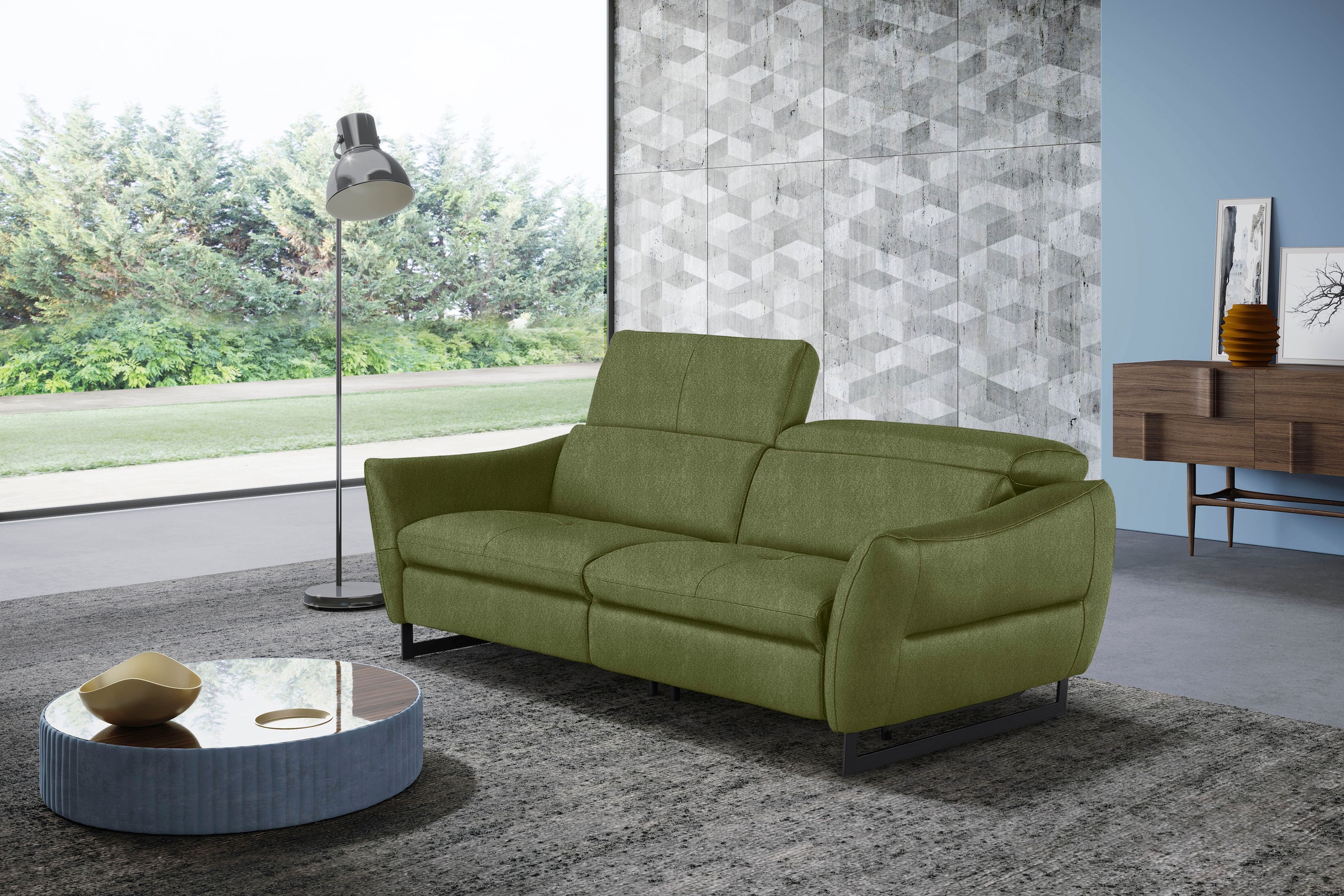 Egoitaliano 2,5-Sitzer »Dafne, elegantes Designsofa mit hohem Sitzkomfort«, wahlw. mit elektrischer Relaxfunktion, Kopfteile manuell verstellbar
